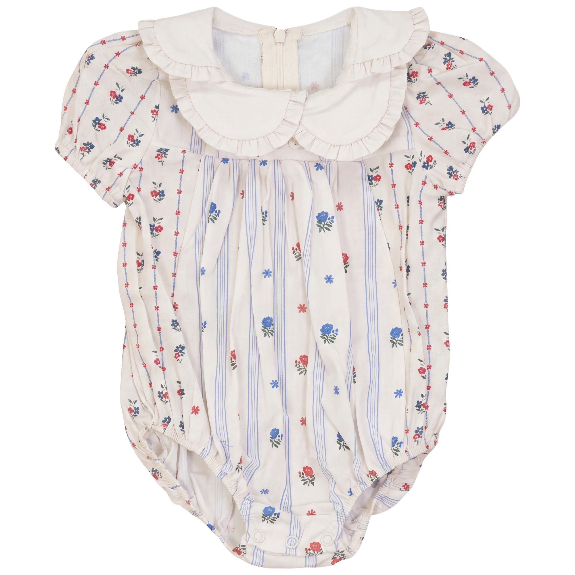 Floral Printed Stripped Bubble in Cream by Posie & Pistachio