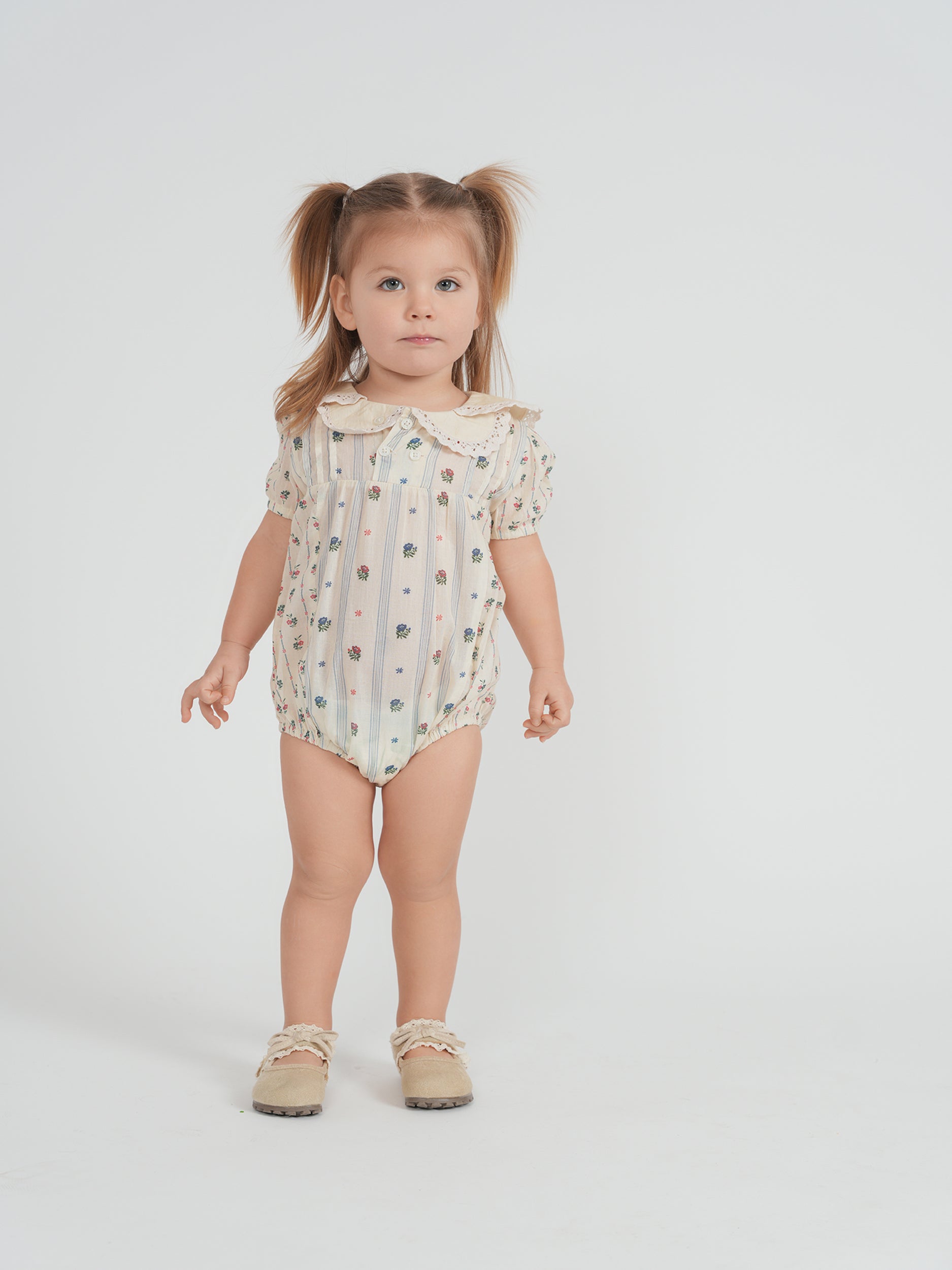 Floral Printed Stripped Bubble in by Posie & Pistachio