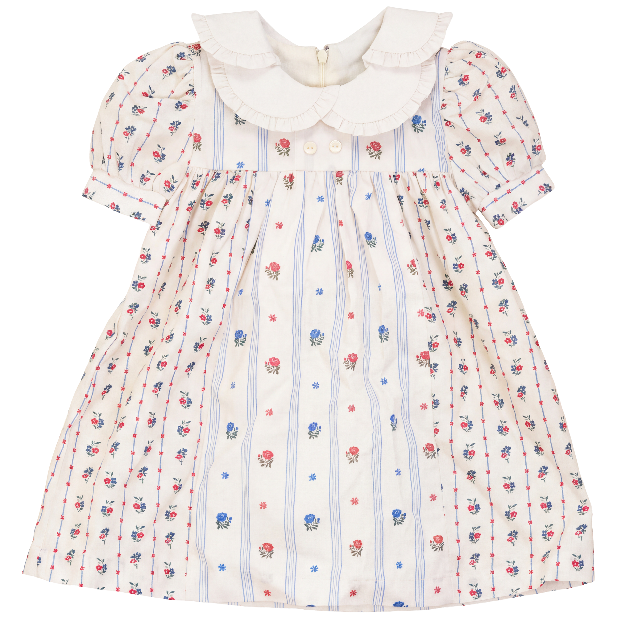 Floral Printed Stripped Dress in Cream by Posie & Pistachio