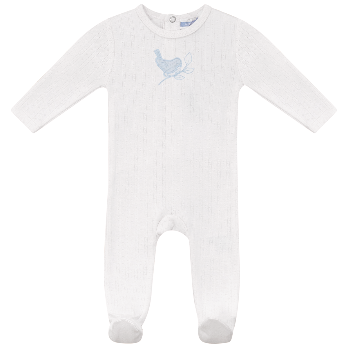 Bird Pointelle Onesie in Off White by Whipped Cocoa