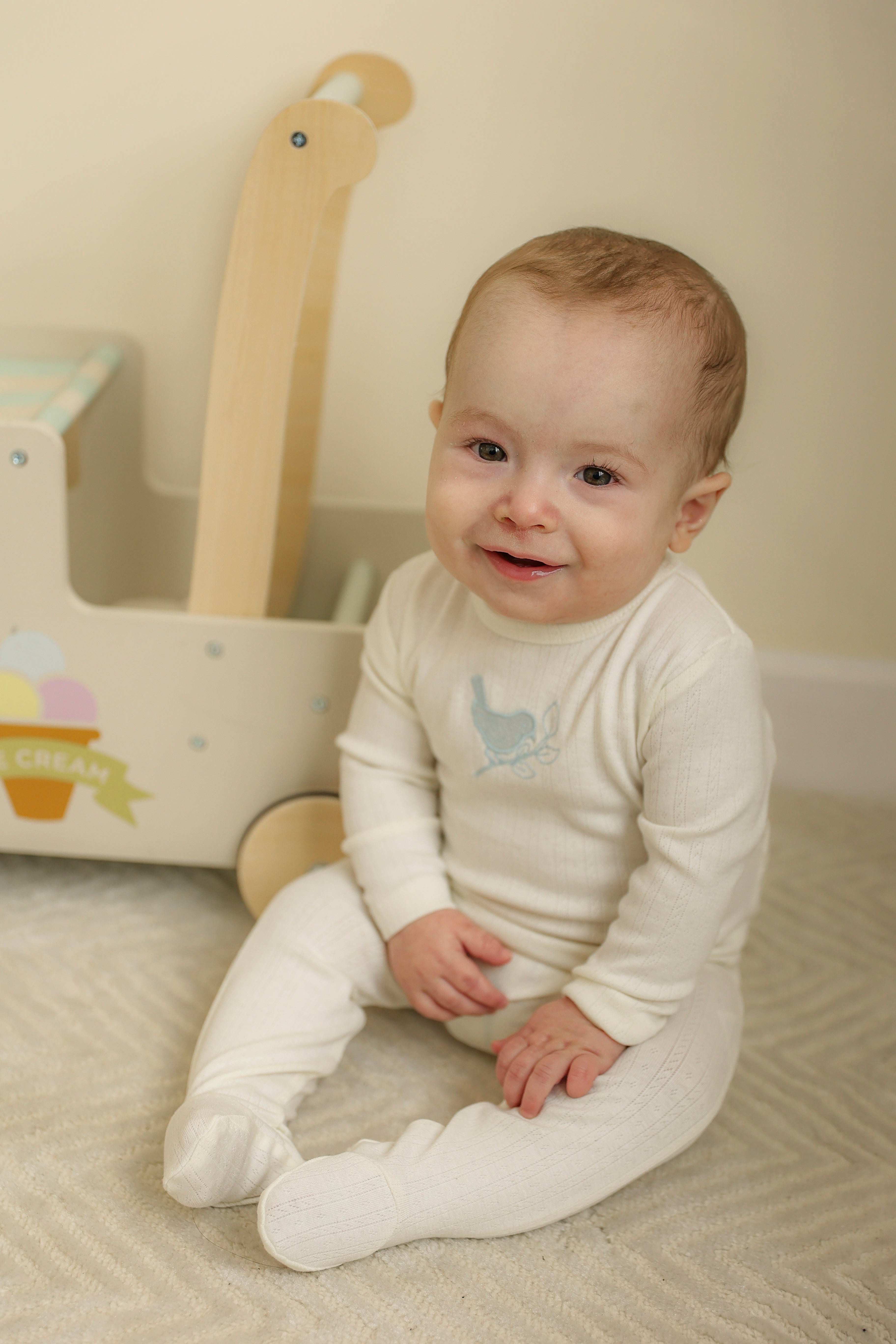 Bird Pointelle Onesie in by Whipped Cocoa