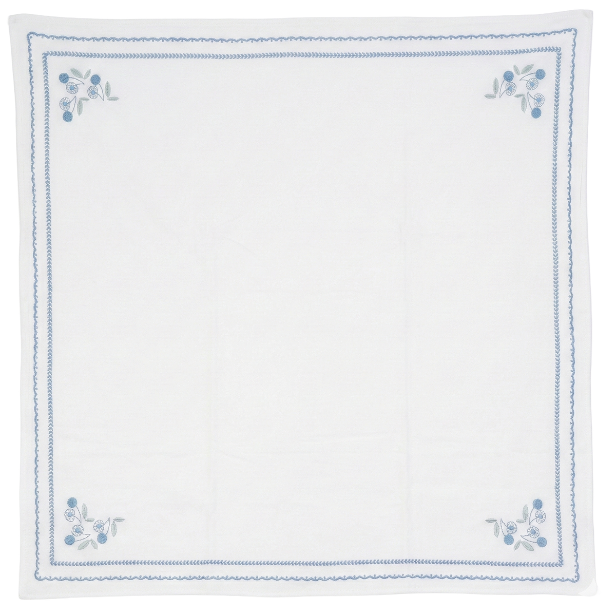 Cherry Embroidered Blanket in White Blue One Size by Bebe Bella