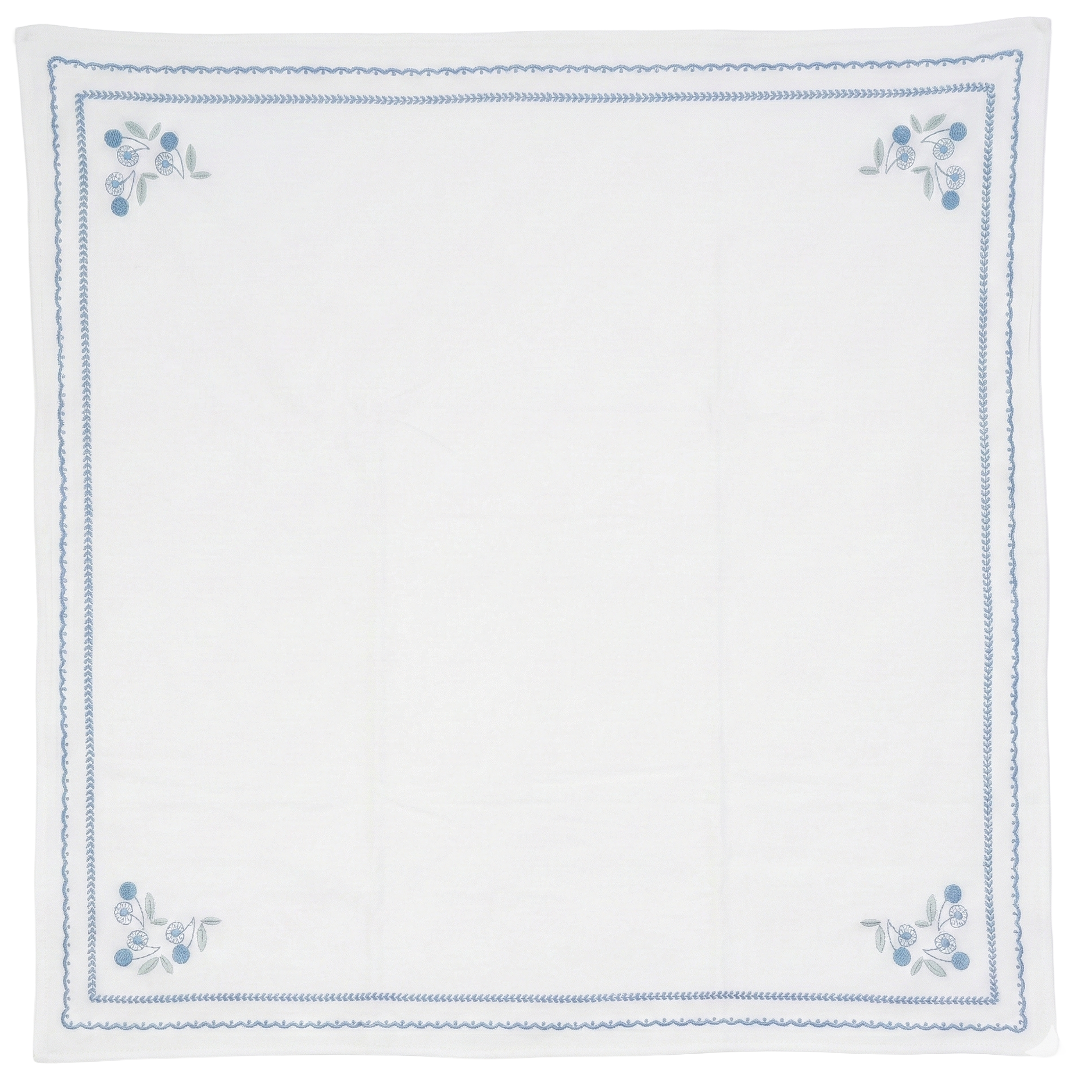 Cherry Embroidered Blanket in White Blue One Size by Bebe Bella