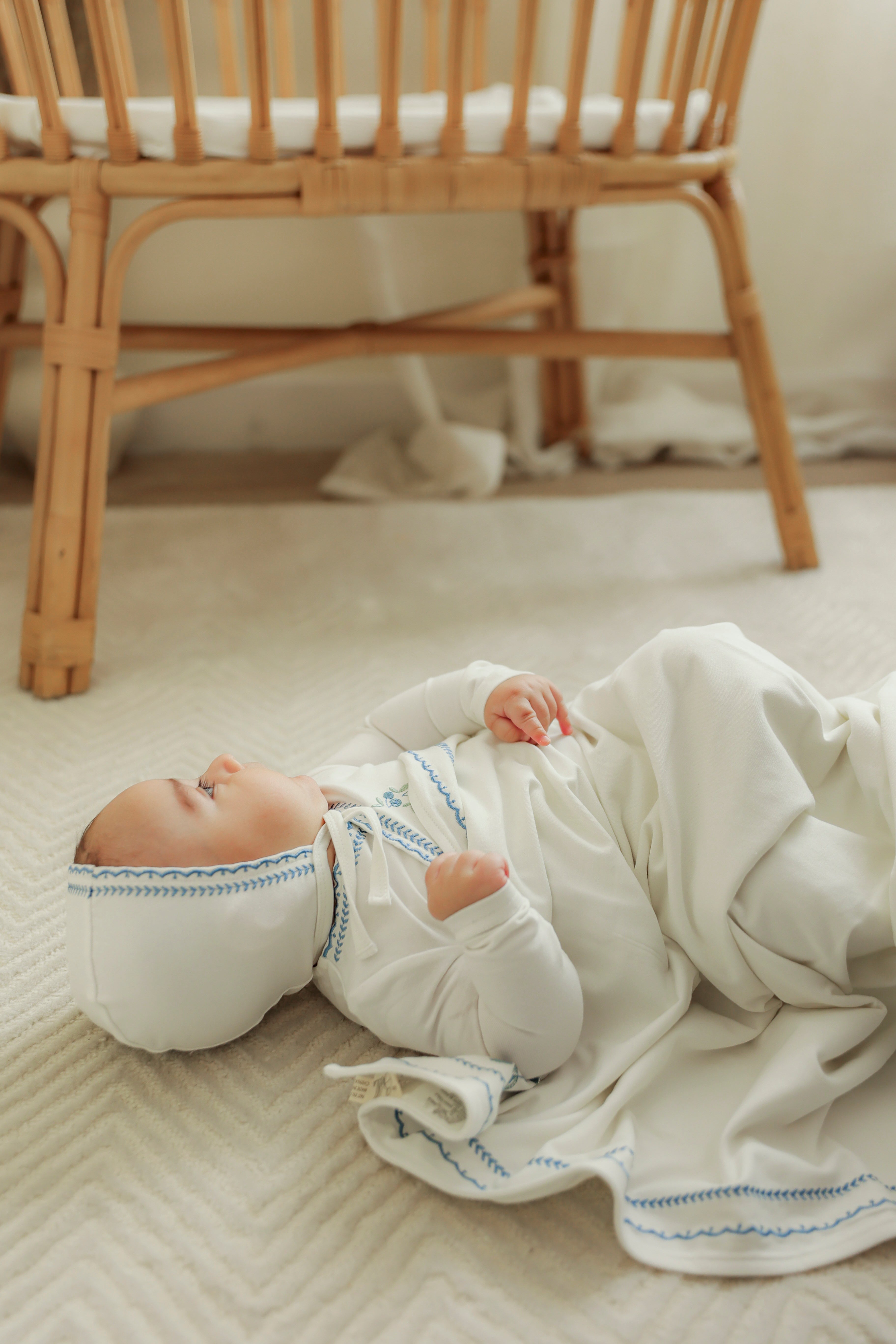 Cherry Embroidered Blanket in by Bebe Bella