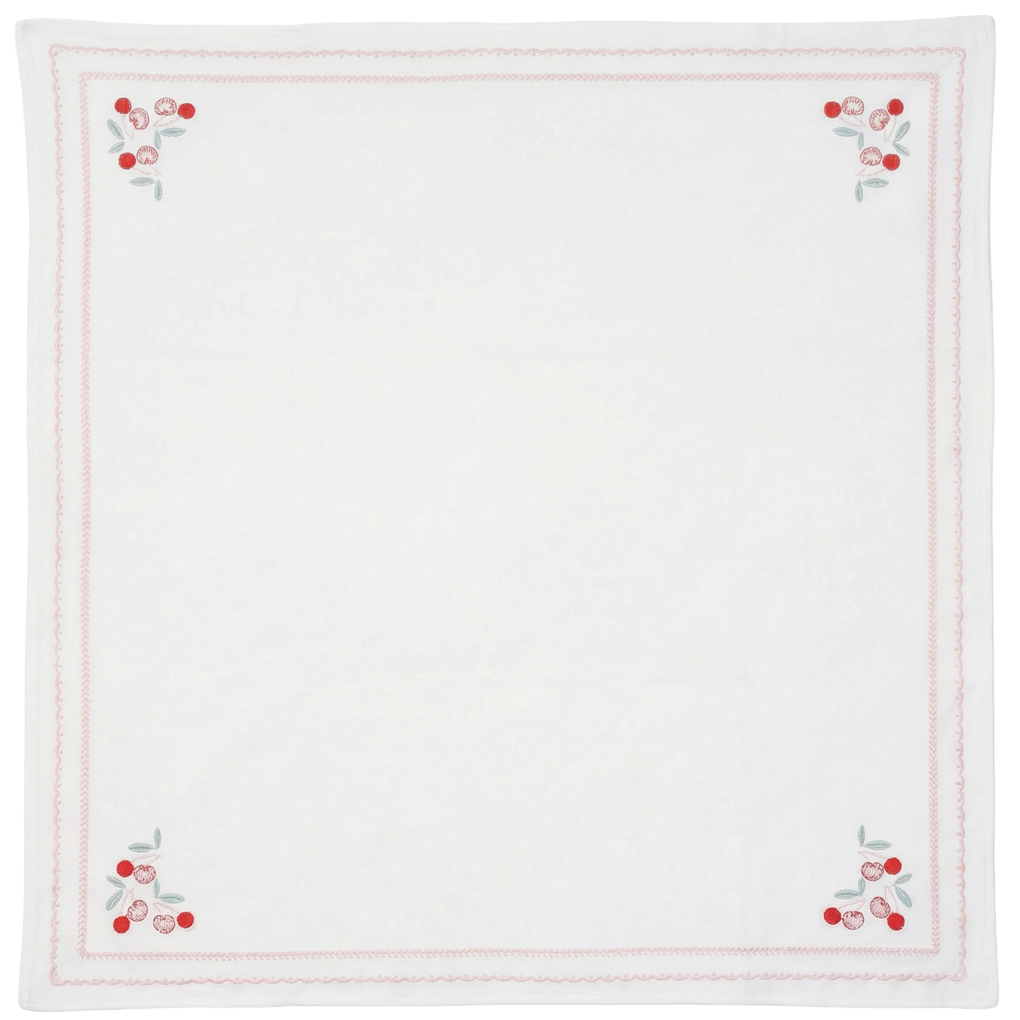 Cherry Embrodiered Blanket in White Red One Size by Bebe Bella