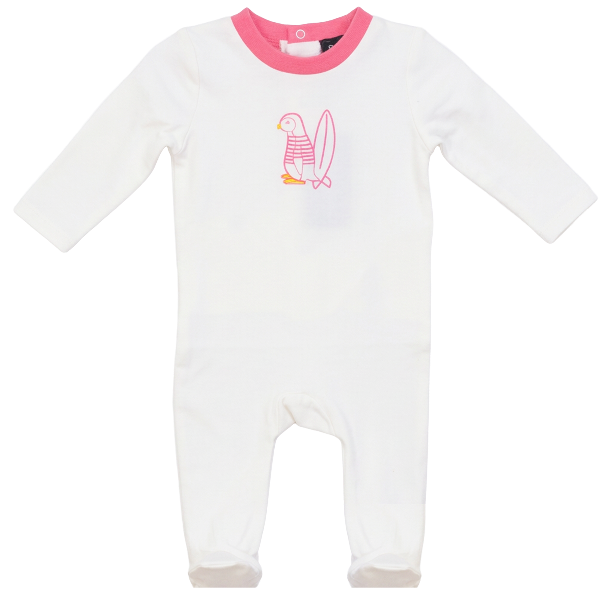 Surfing Sunday Penguin Onesie in Off White Pink by Puddles