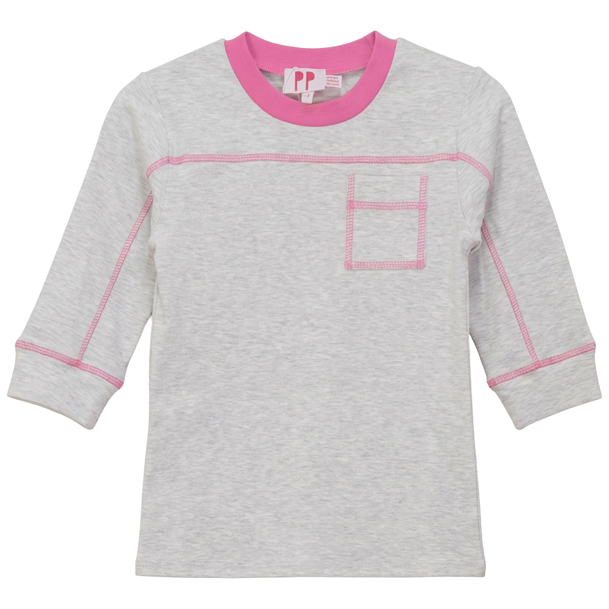 Color Block Pocket T shirt in Grey Mix by Pinky Promise