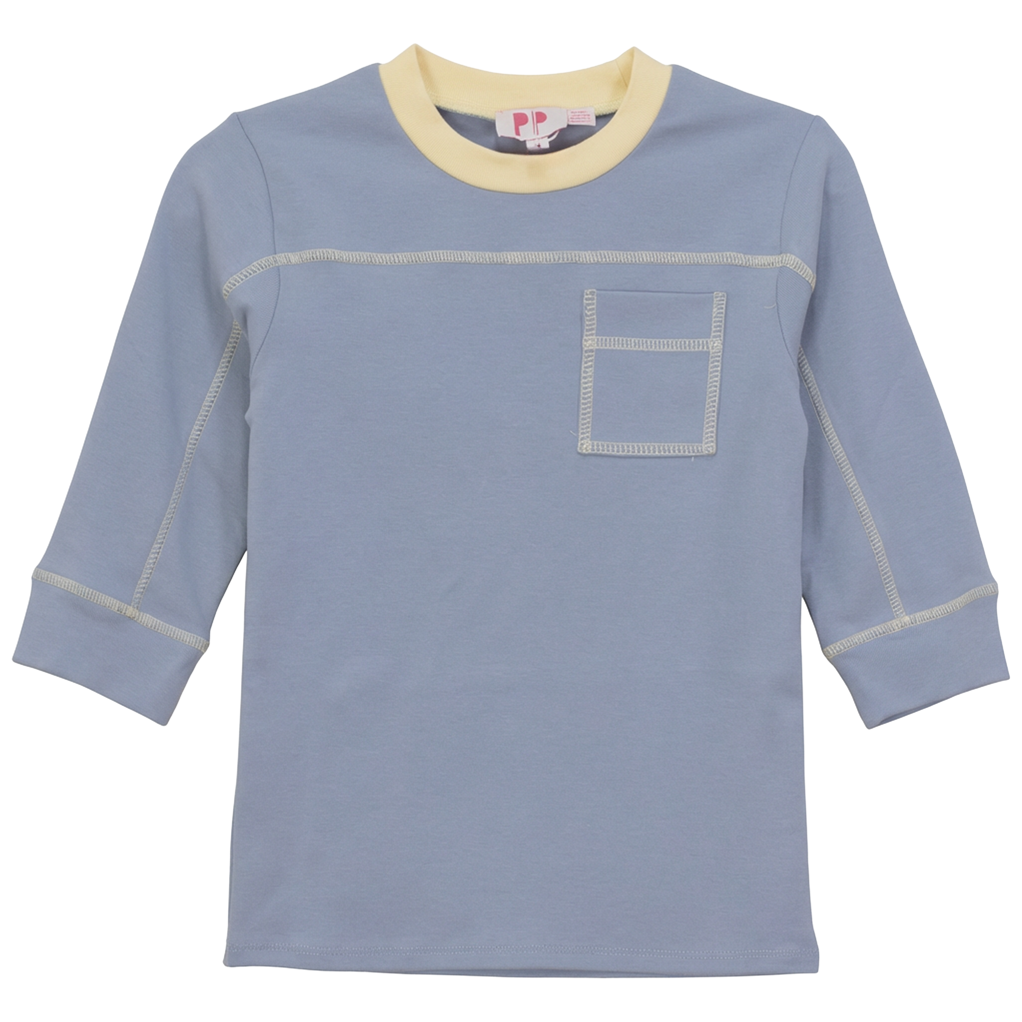 Color Block Pocket T shirt in Wild Blue by Pinky Promise