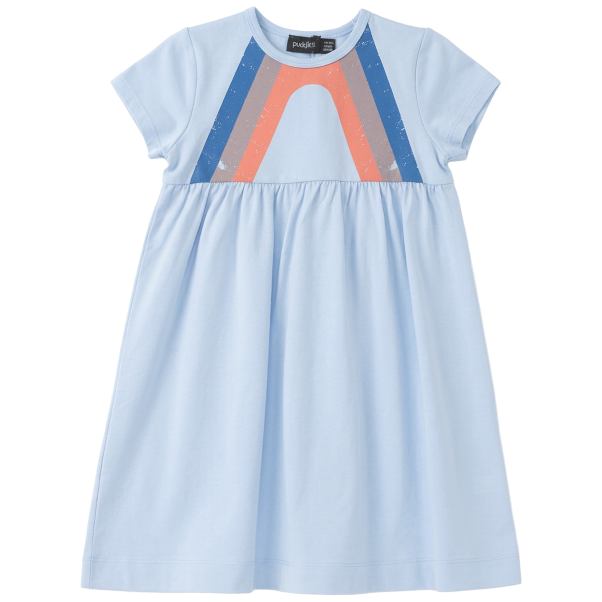 Multi Color Stripe Dress in Blue by Puddles