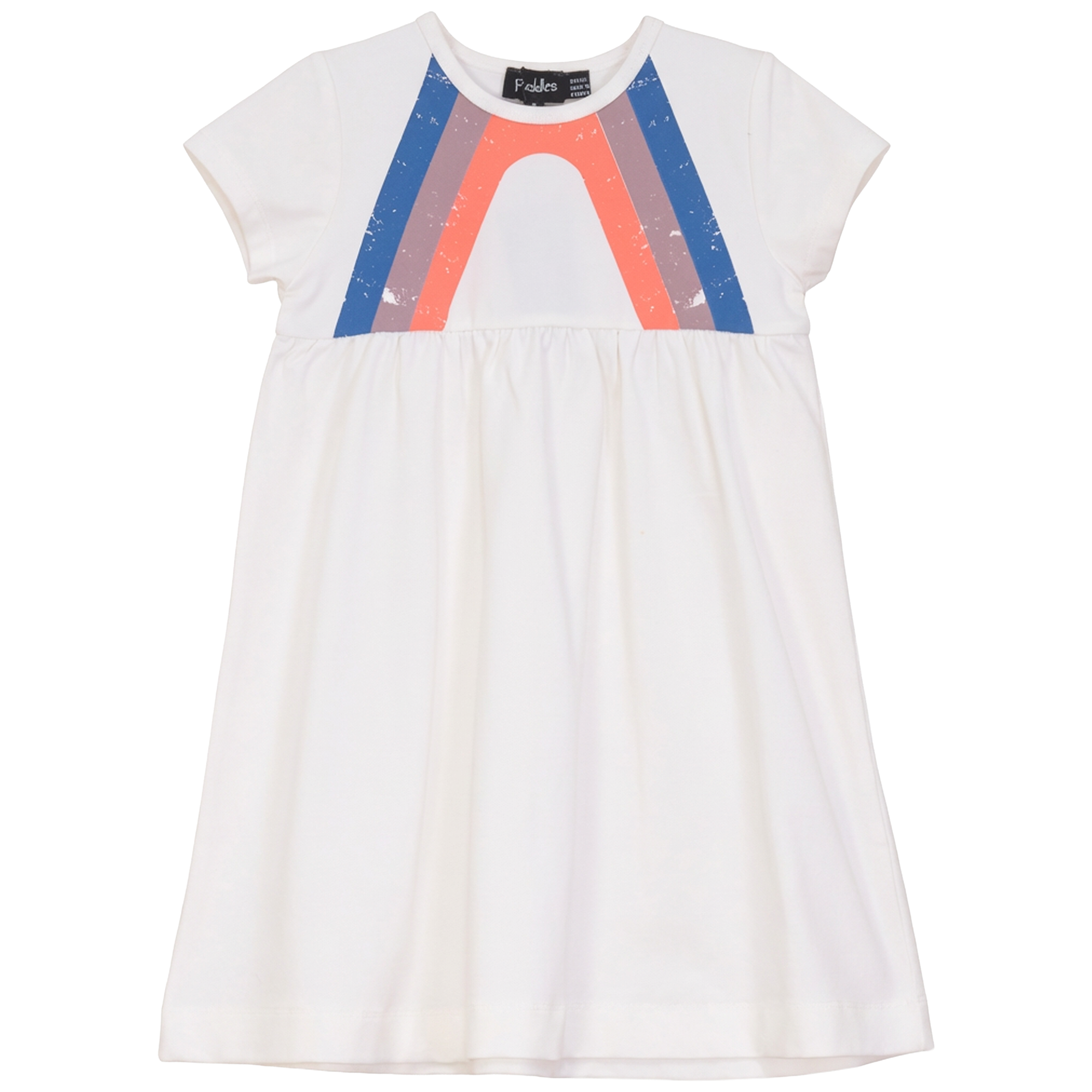 Multi Color Stripe Dress in Ivory by Puddles