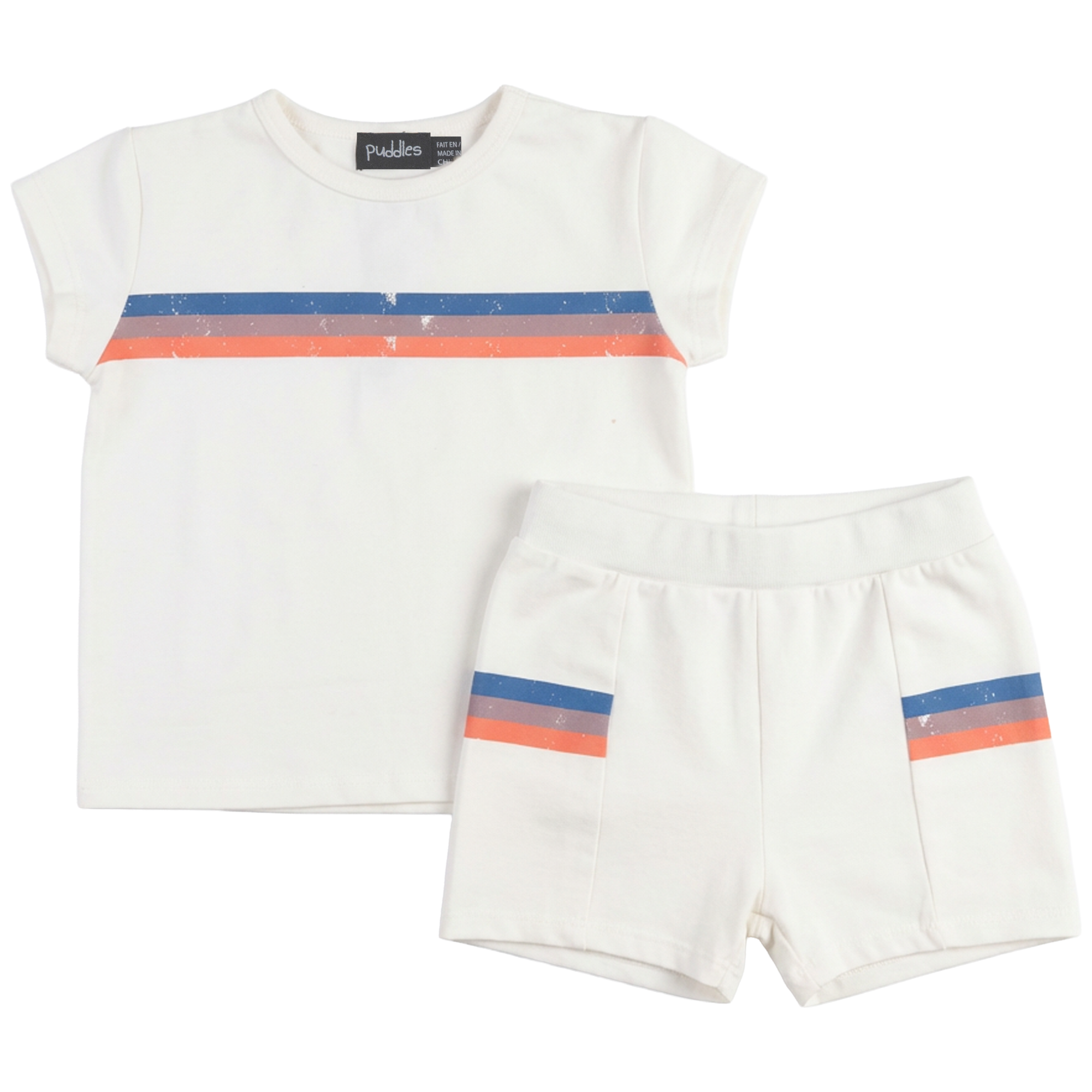 Multi Color Stripe Set in Ivory by Puddles