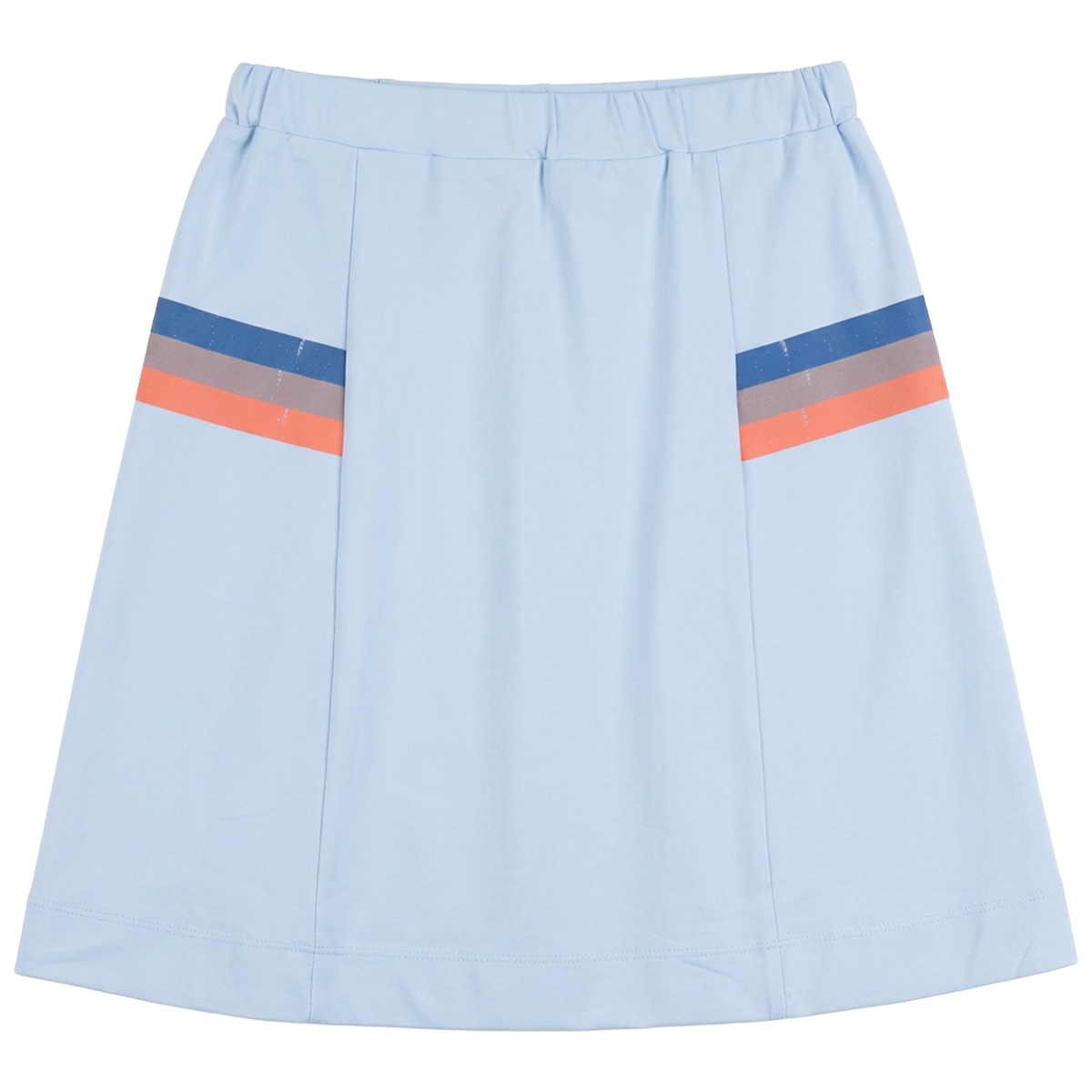 Multi Color Stripe Midi Skirt in Blue by Puddles