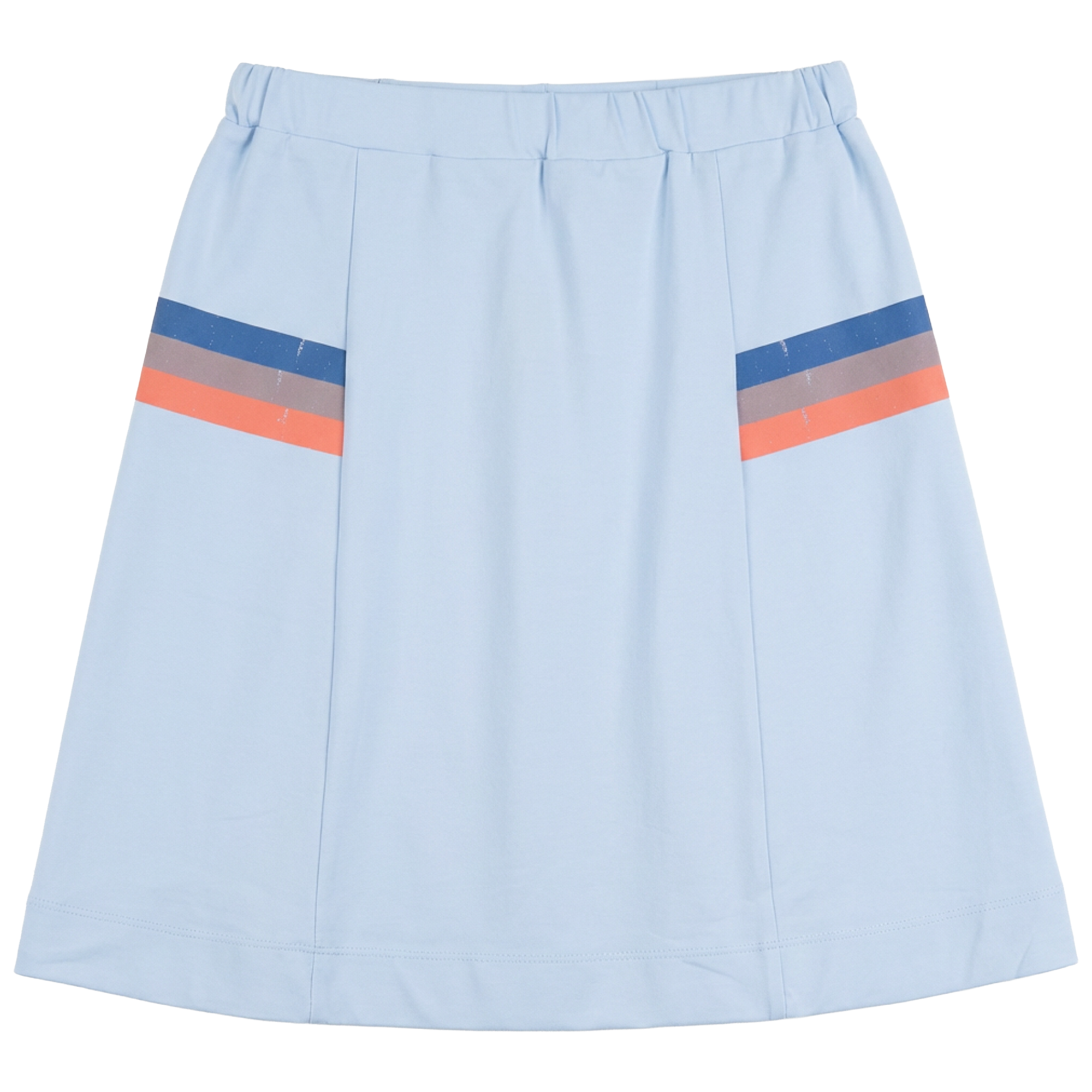 Multi Color Stripe Midi Skirt in Blue by Puddles