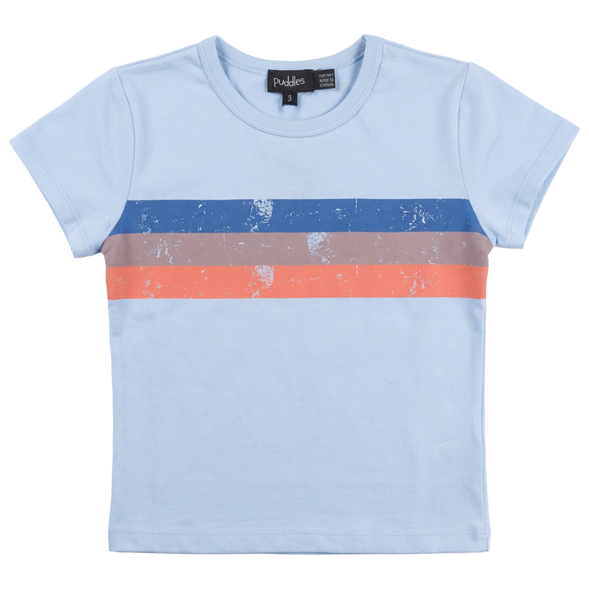 Multi Color Stripe Tshirt in Blue by Puddles