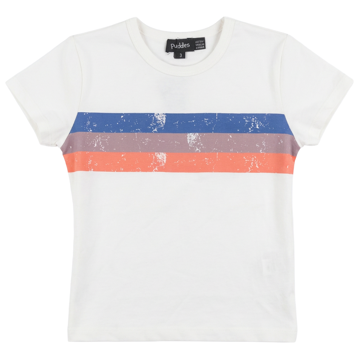 Multi Color Stripe Tshirt in Ivory by Puddles