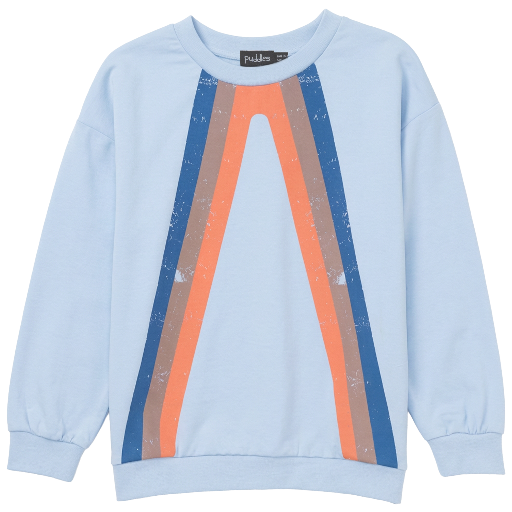 Multi Color Stripe Sweatshirt in Blue by Puddles