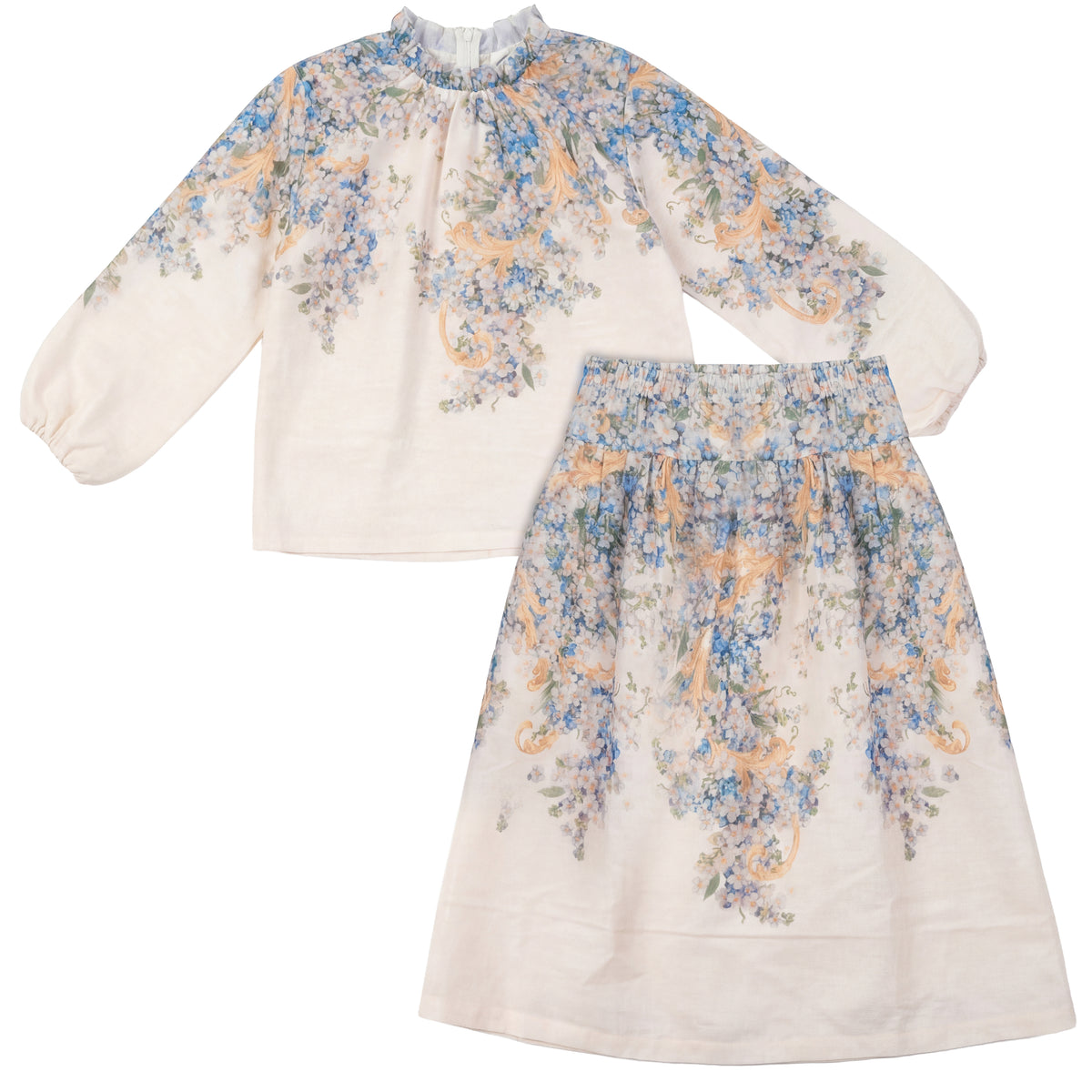 Boarder Floral Skirt Set in Cream Floral by The Umbrella Academy