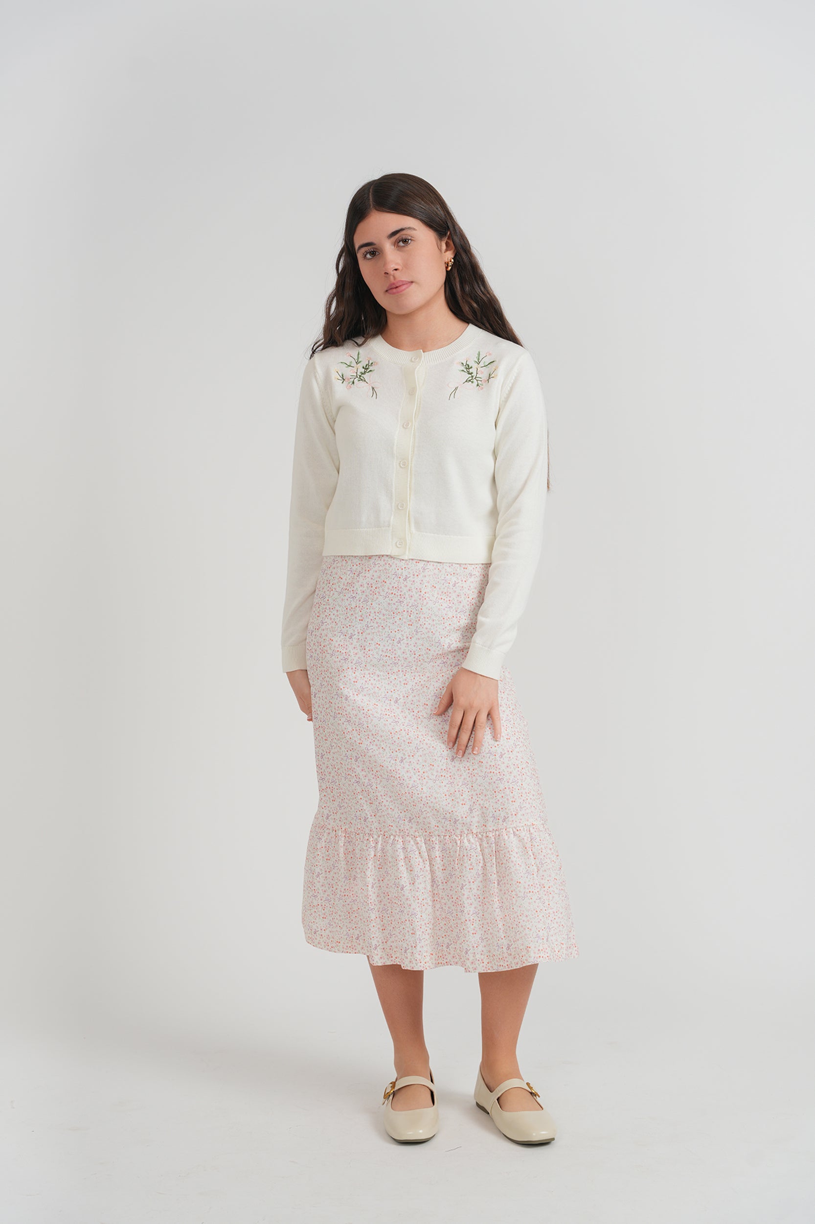 Floral Skirt Cardigan Set in by Imagine