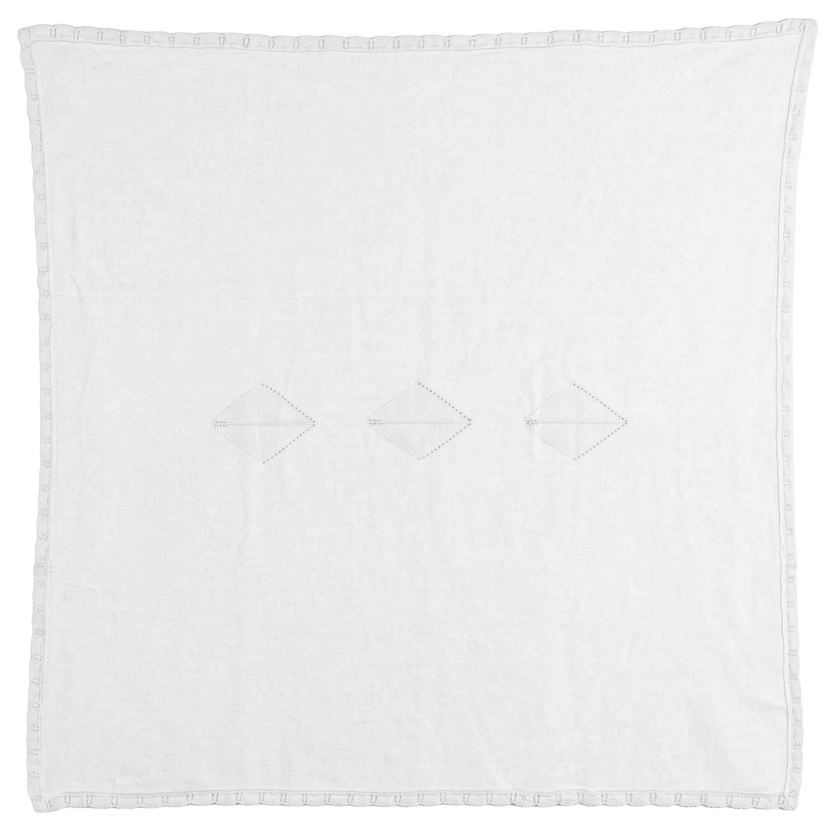 Diamond Knit Blanket in White One Size by Bebe Bella