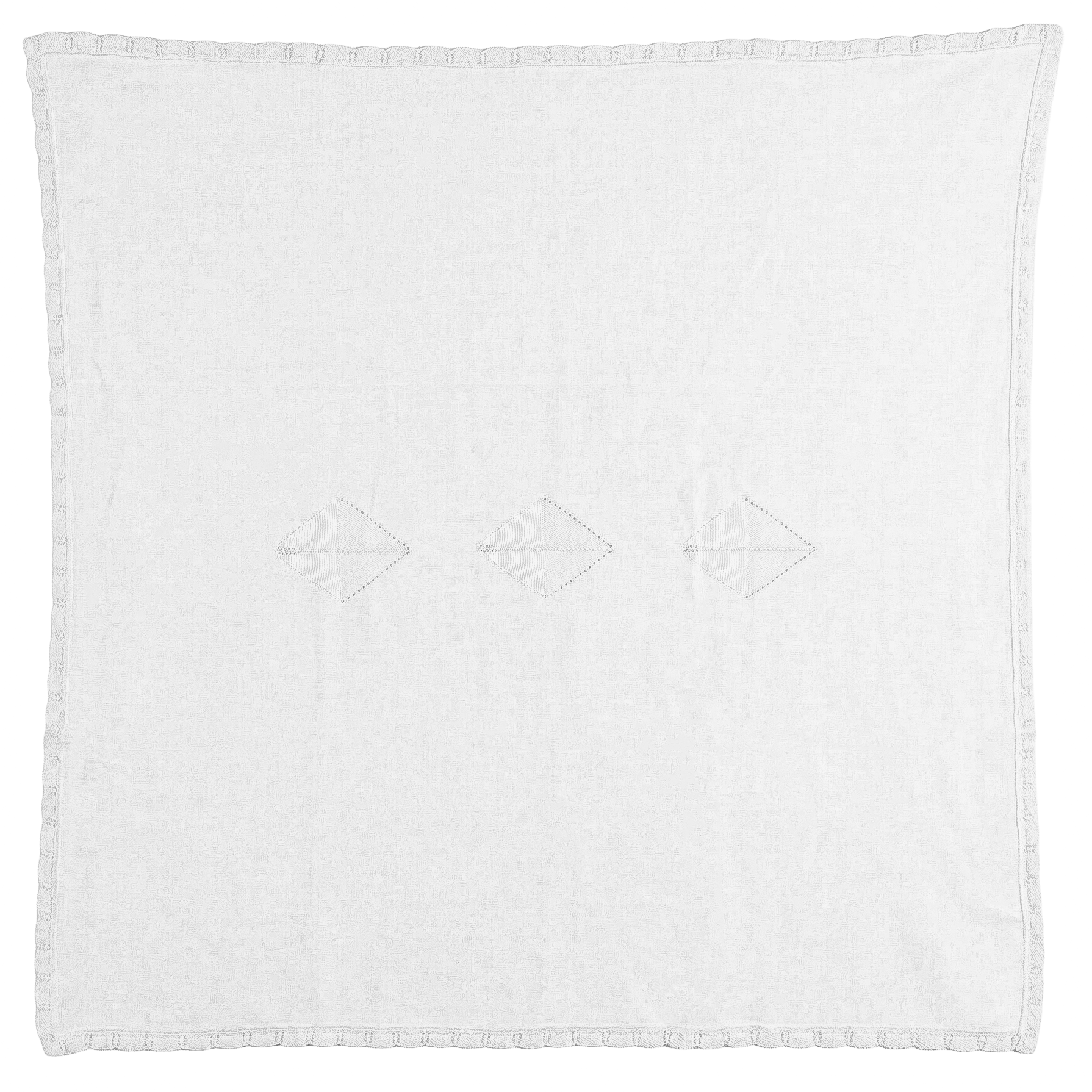 Diamond Knit Blanket in White One Size by Bebe Bella