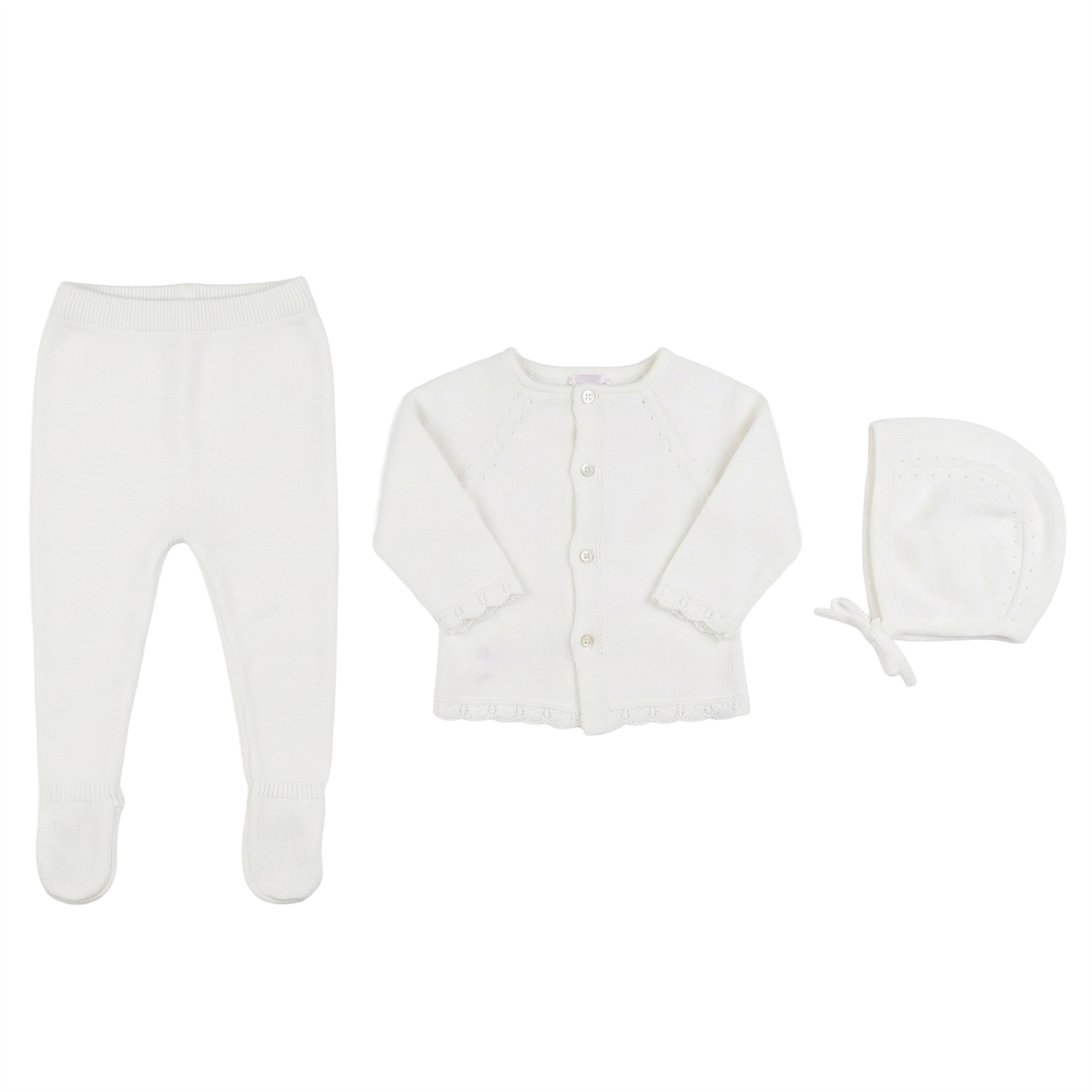 Diamond Knit Set in White by Bebe Bella