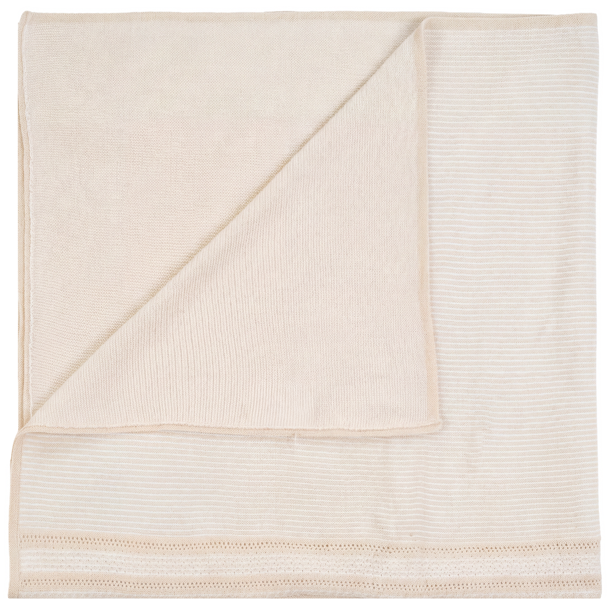 Striped Pointel Blanket in Beige One Size by Bebe Bella