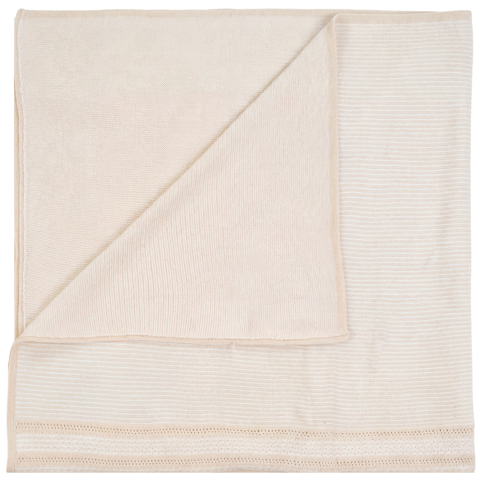 Striped Pointel Blanket in Beige One Size by Bebe Bella