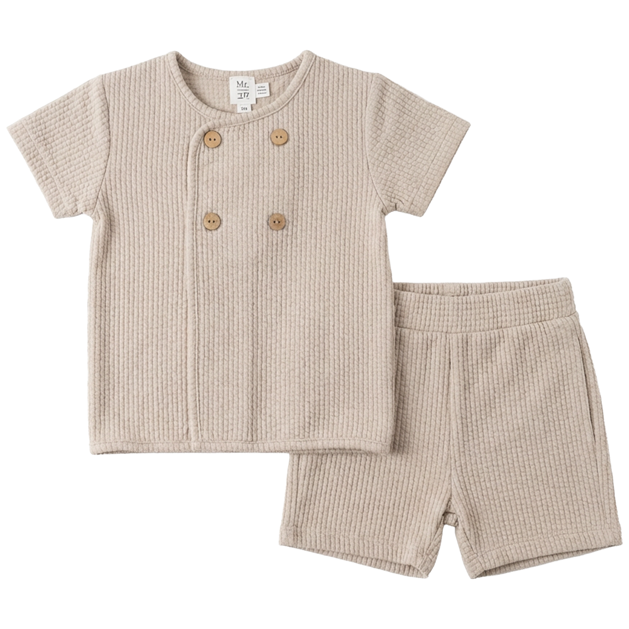 Seersuccker Wrap Set in Beige by Mr. Mr.
