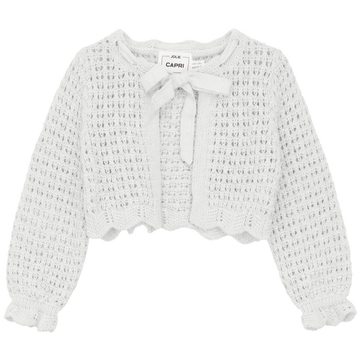 Double Breasted Cardigan in White by Jolie Capri