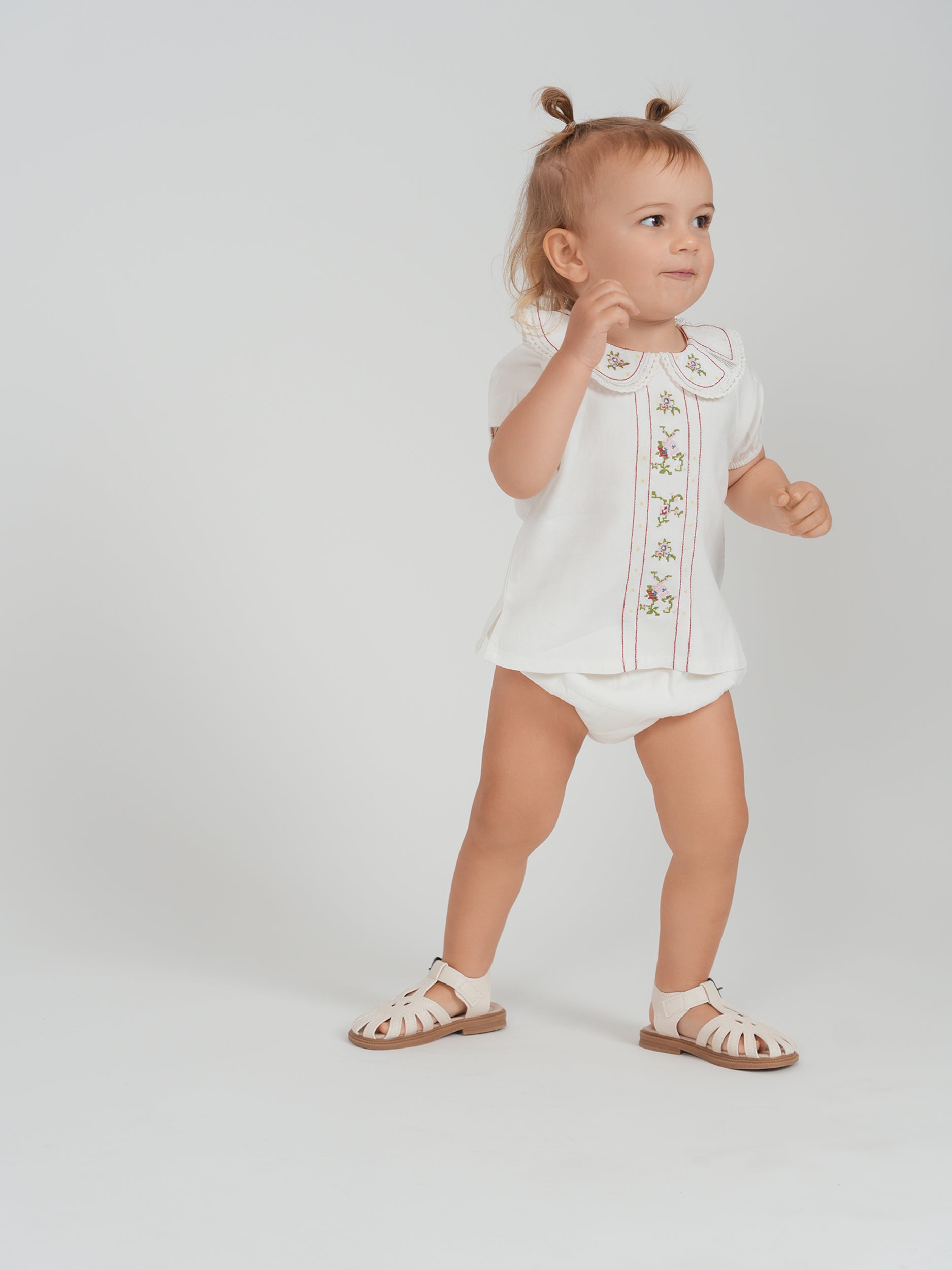 Cotton Embroidered Set in by Space Grey