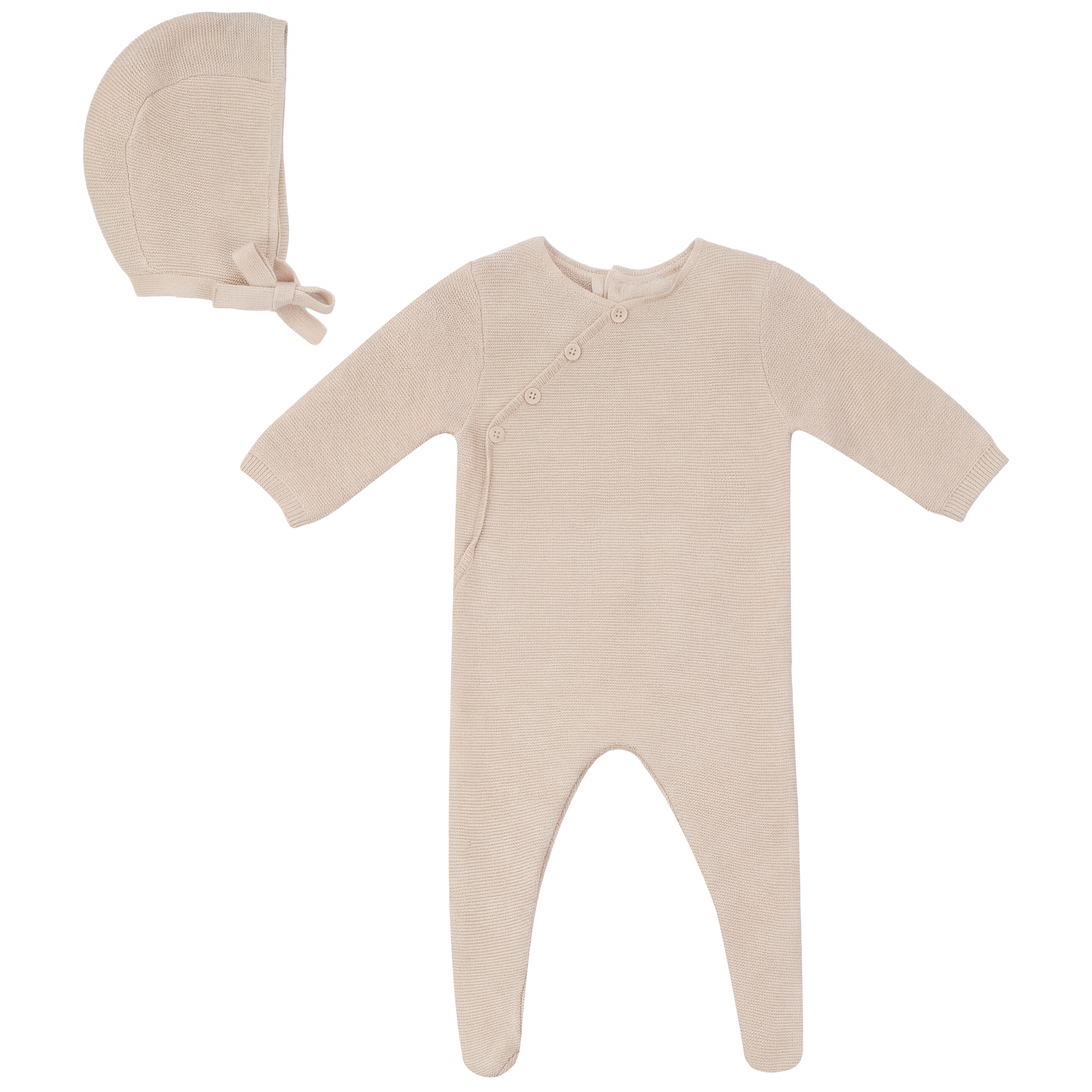 Fake Wrap Cotton Knit Onesie in Dark Almond by Jolie Capri