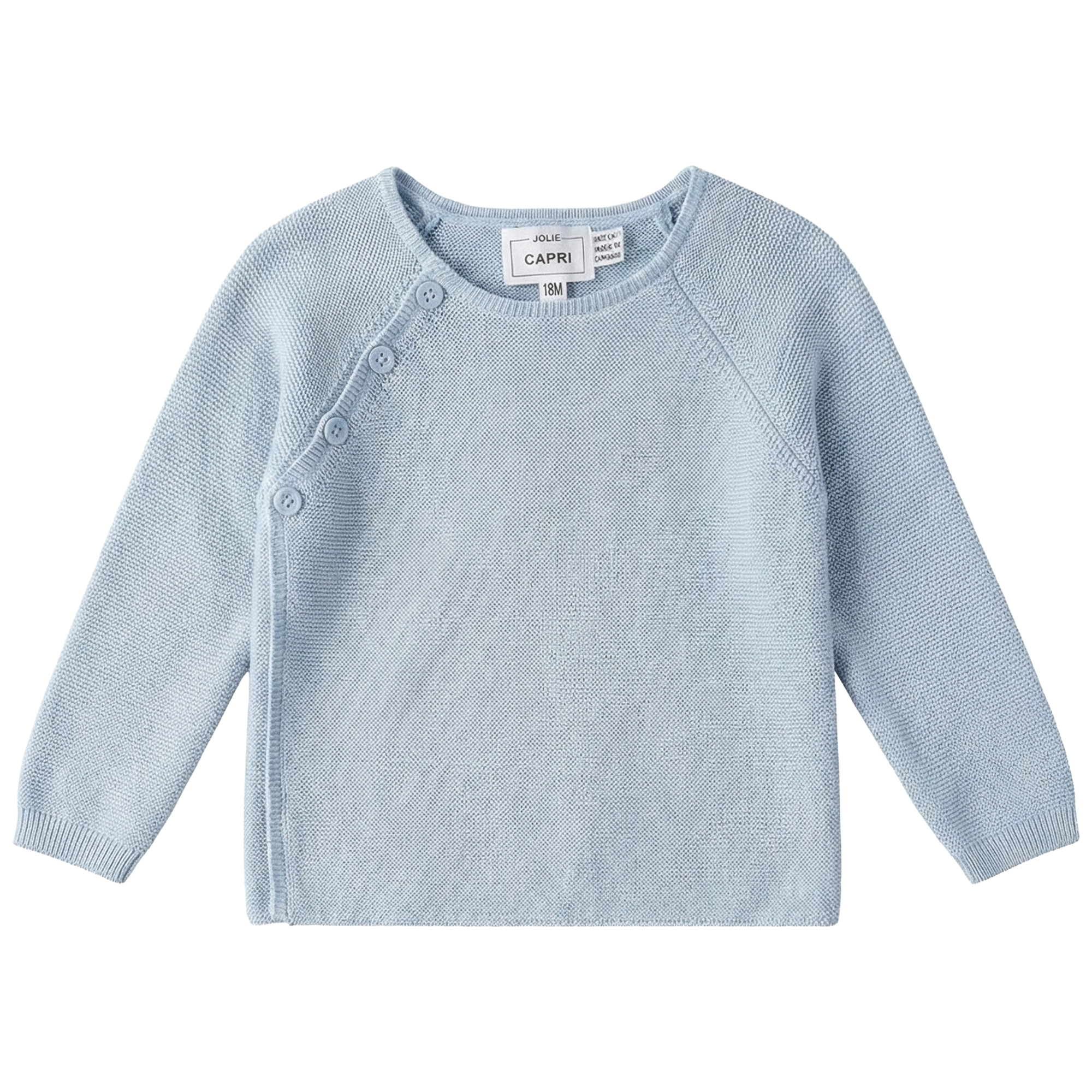 Wrap Cotton Knit Cardigan in Blue by Jolie Capri