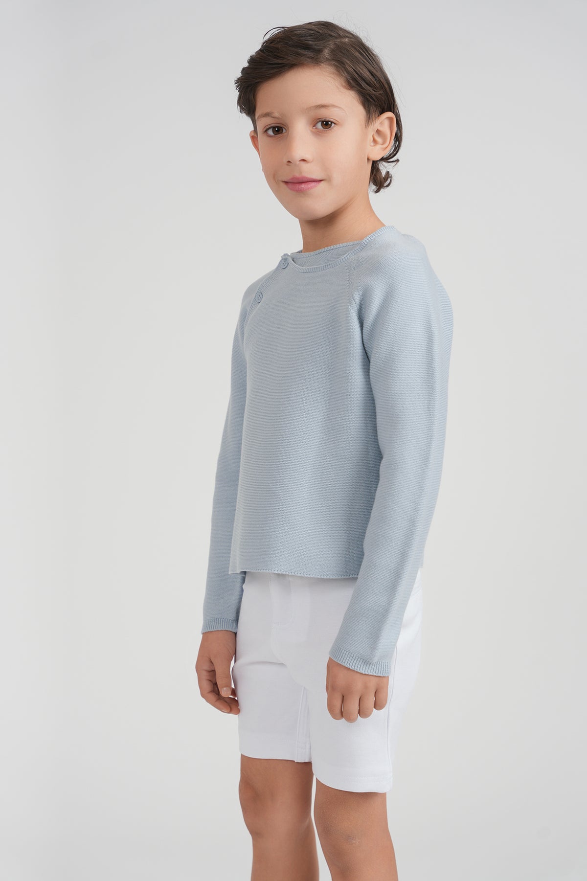 Wrap Cotton Knit Cardigan in Dark Almond by Jolie Capri
