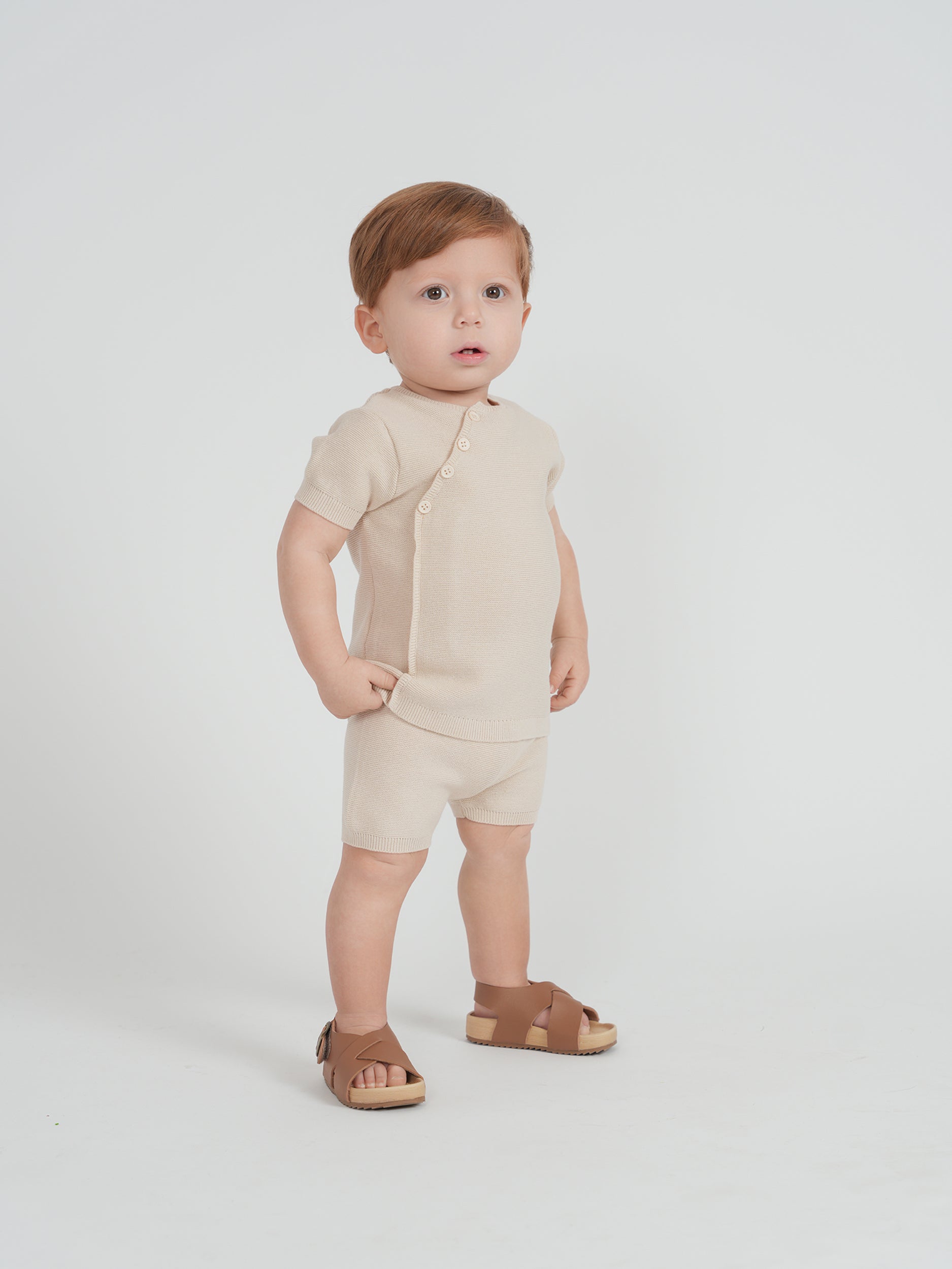 Wrap Cotton Knit Shorts Set in by Jolie Capri
