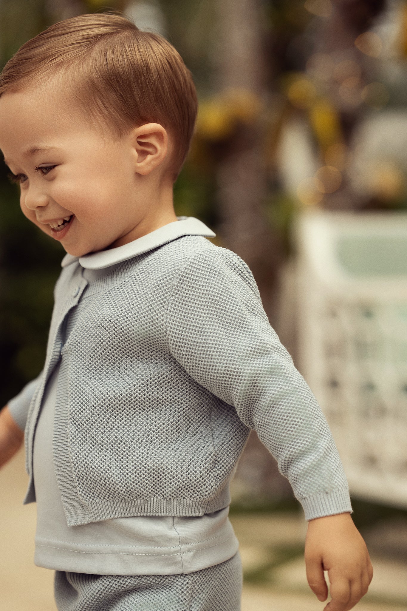 Textured Knit Shorts Set in by Space Grey