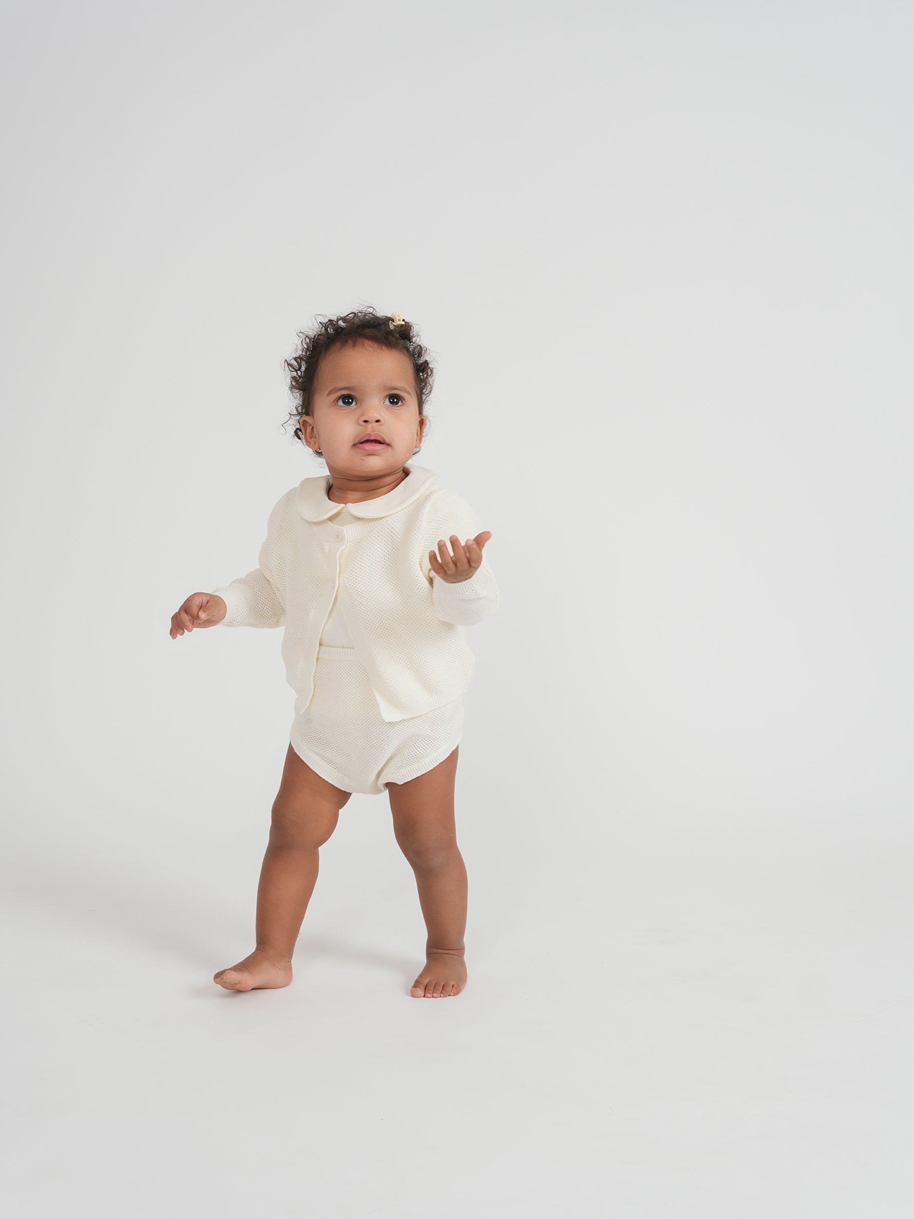 Textured Knit Shorts Set in by Space Grey