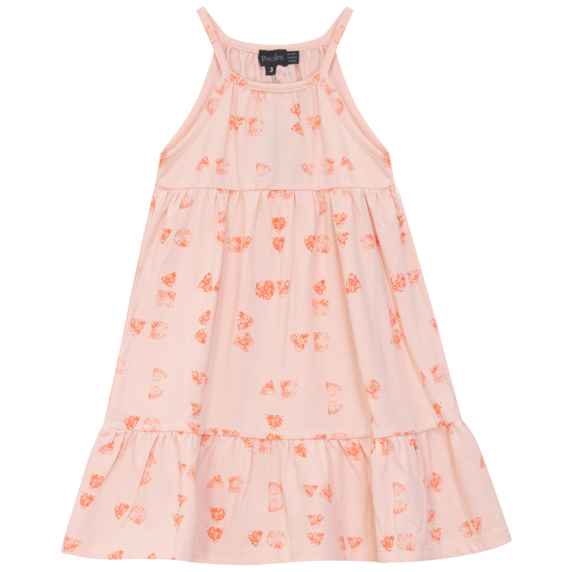 Faded Print Tiered Jumper in Peach by Puddles