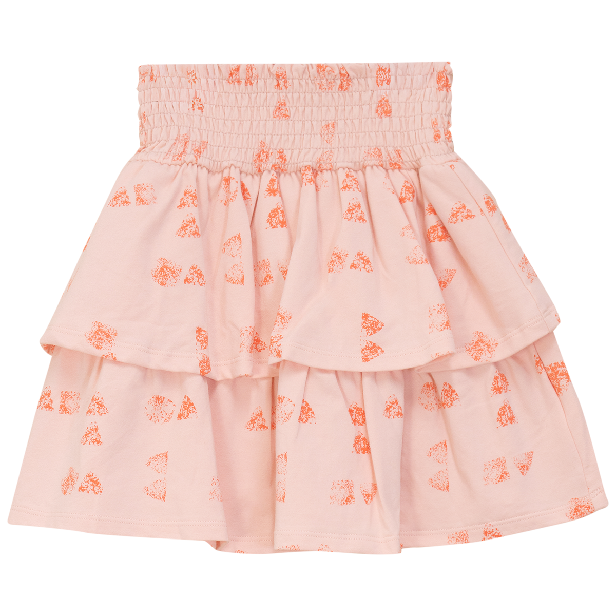 Faded Print Layered Skirt in Peach by Puddles