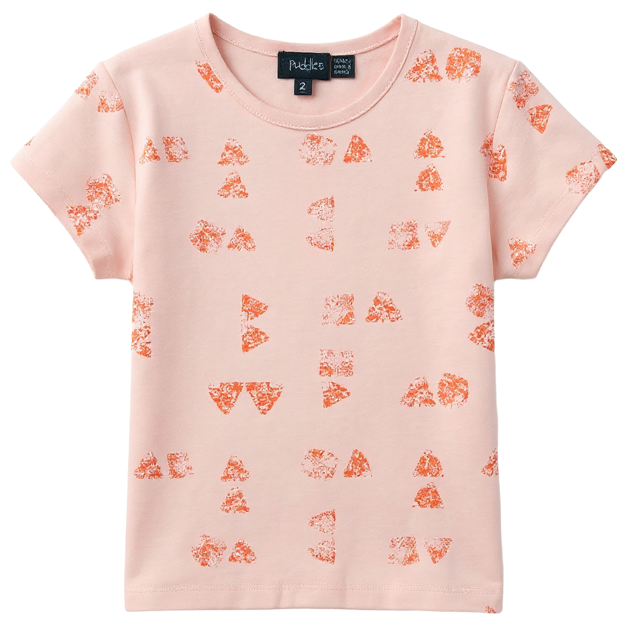 Faded Print Tshirt in Peach by Puddles