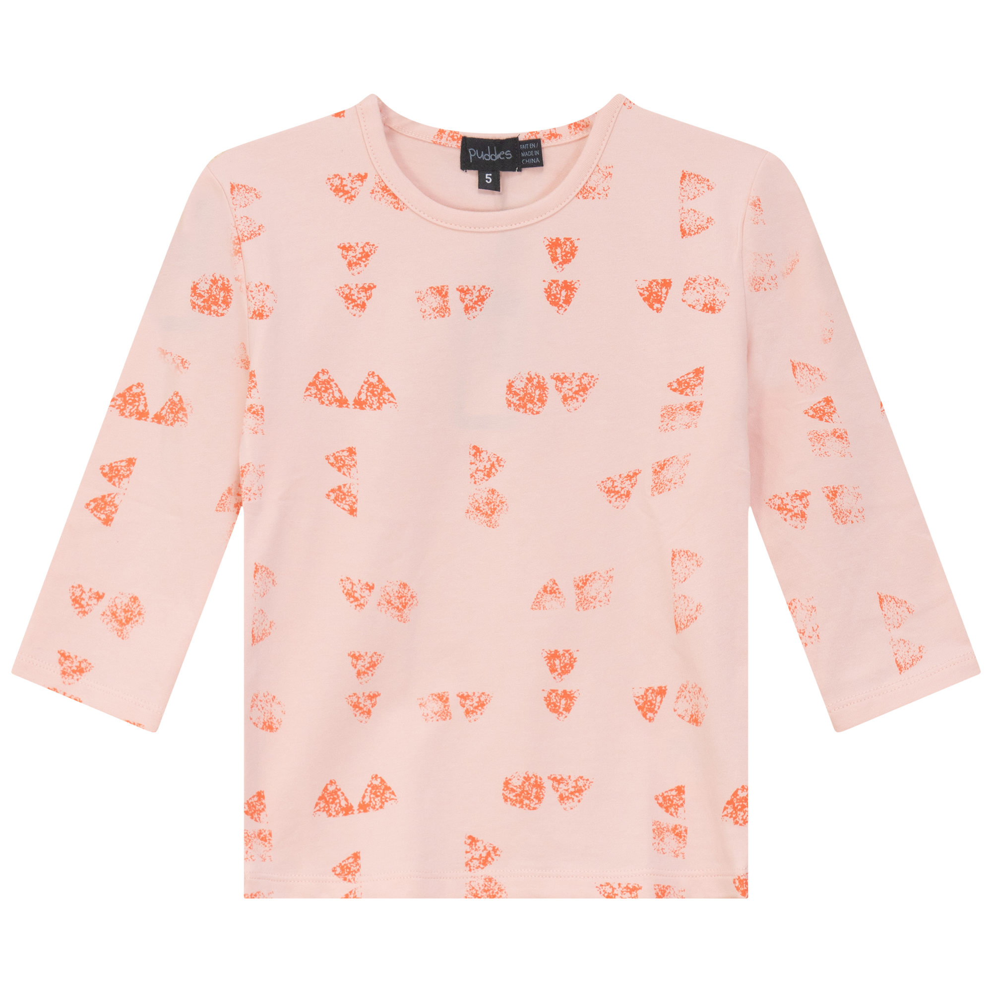 Faded Print Top in Peach by Puddles