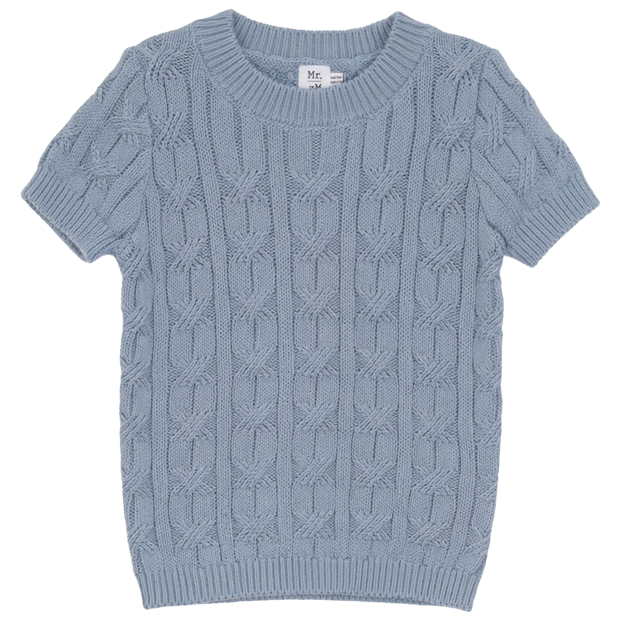 Mixed Cable Knit Sweater in Blue Grey by Mr. Mr.