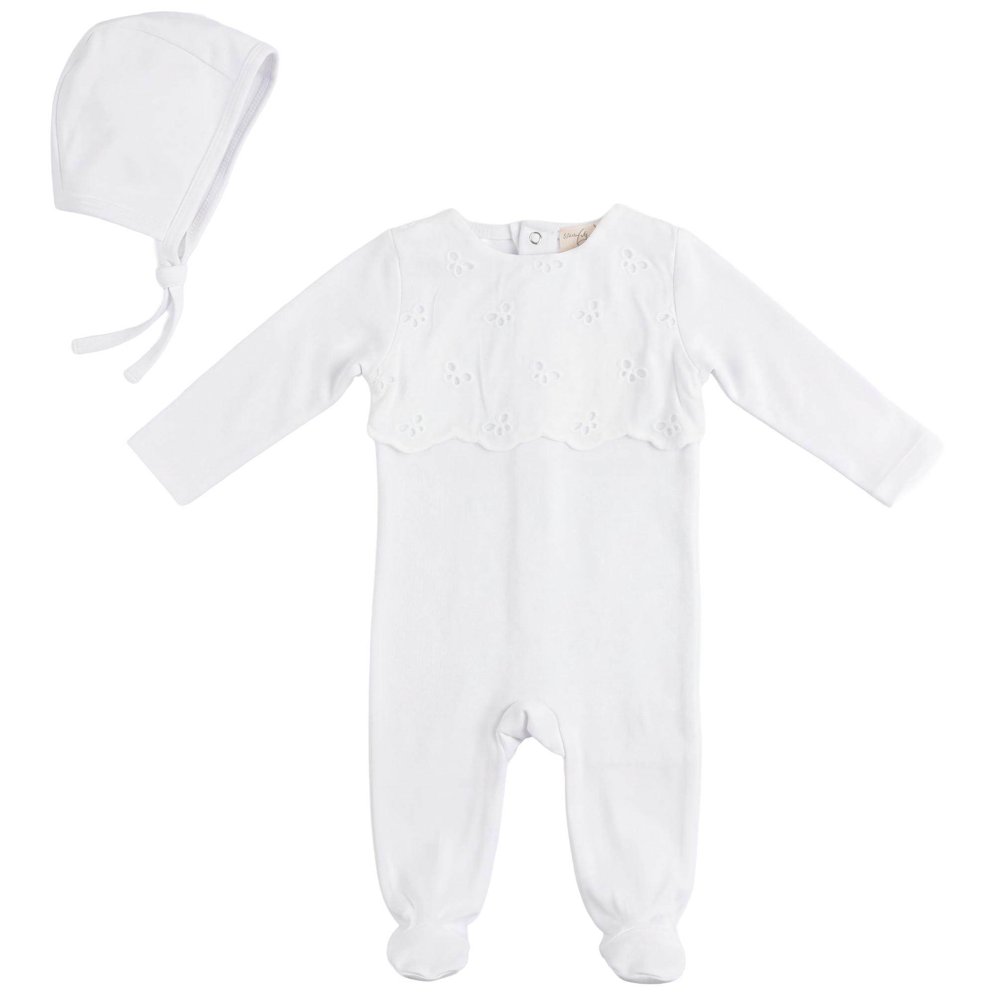 Eyelet Onesie in White by Bebe Bella