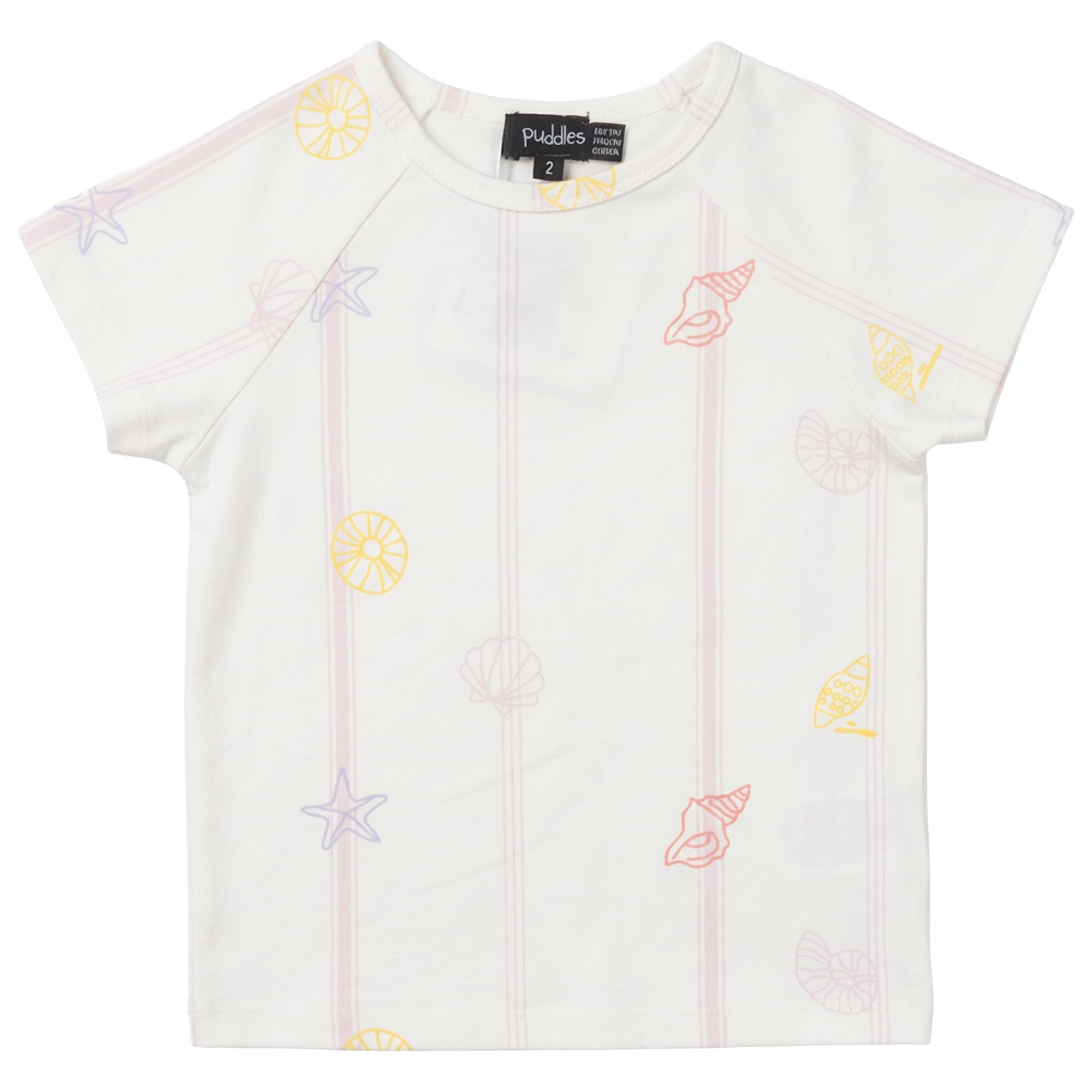SeaShell Printed Top in Ivory Pink by Puddles