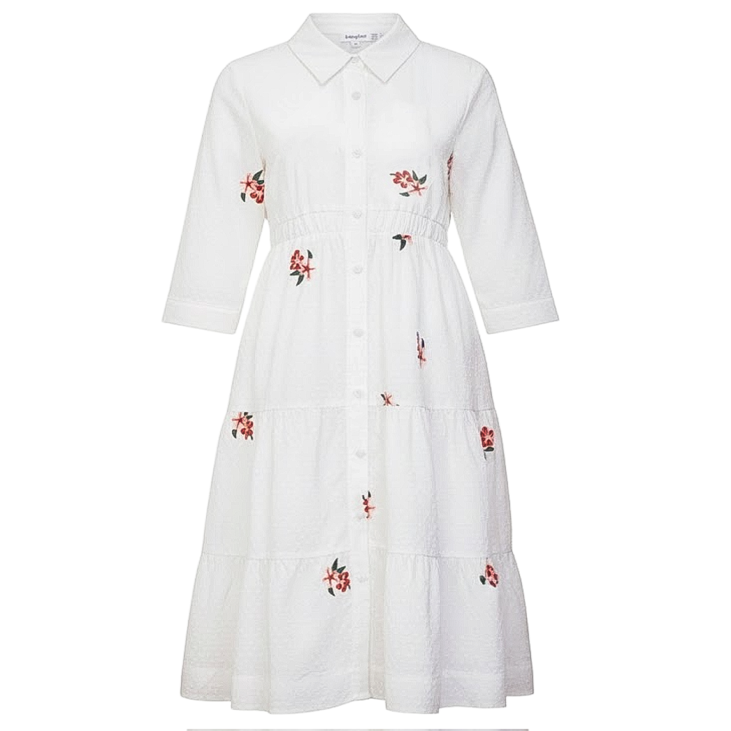 Dobi Embroidered Dress in White by Imagine