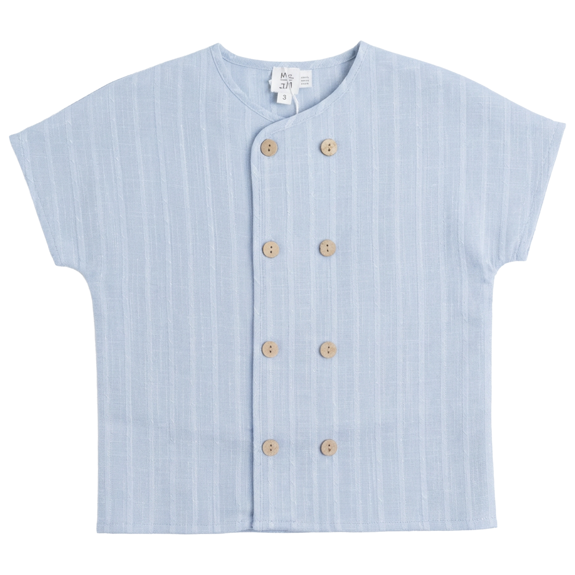 Textured Double Breasted Shirt in Blue by Mr. Mr.