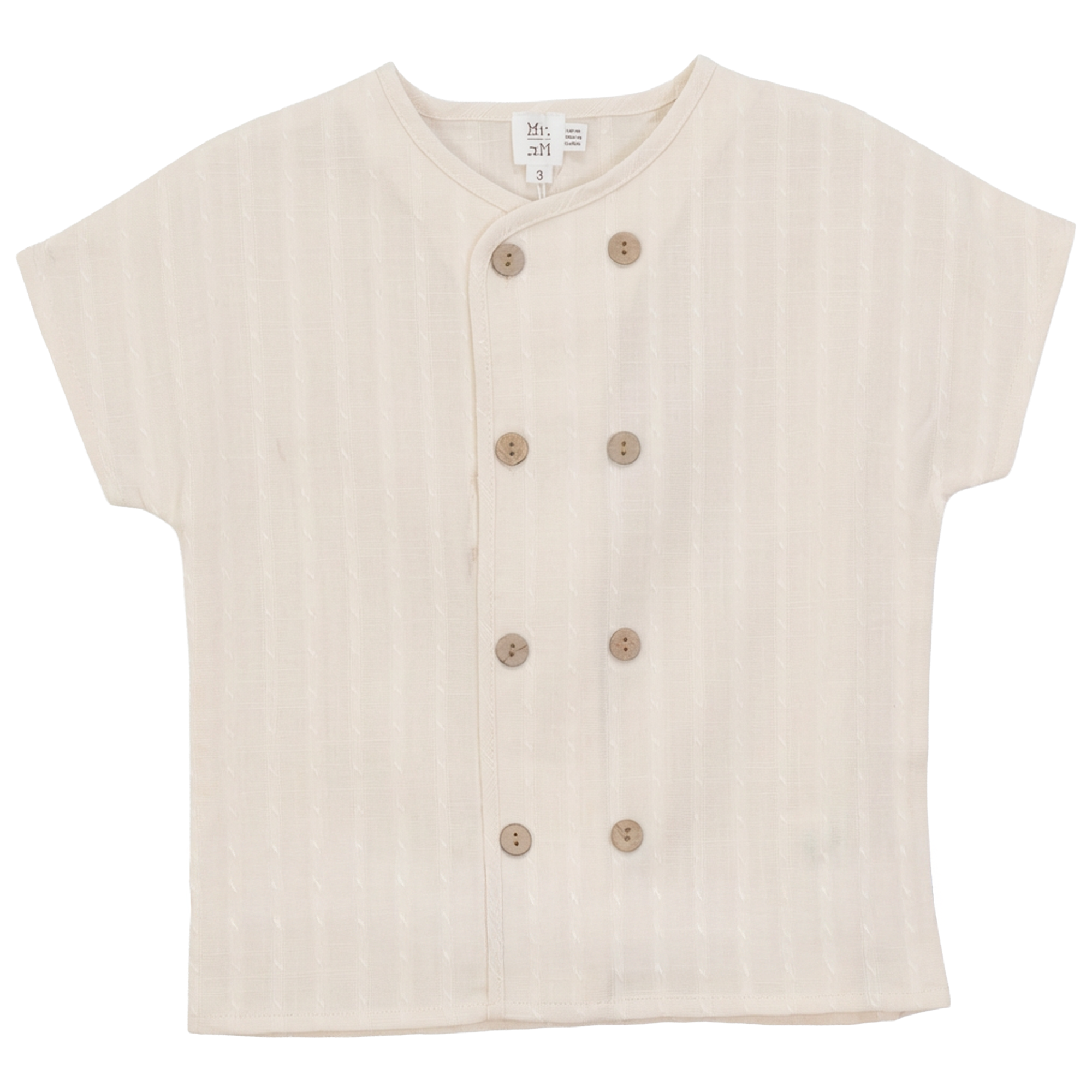 Textured Double Breasted Shirt in Ivory by Mr. Mr.