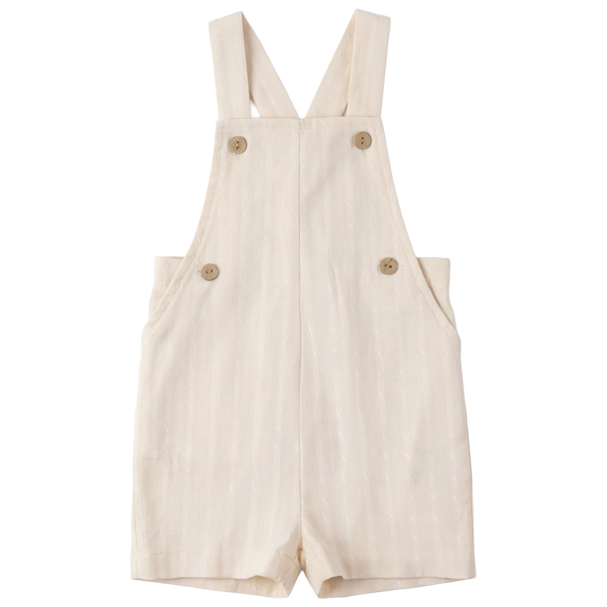 Textured Linen Overalls in Ivory by Mr. Mr.