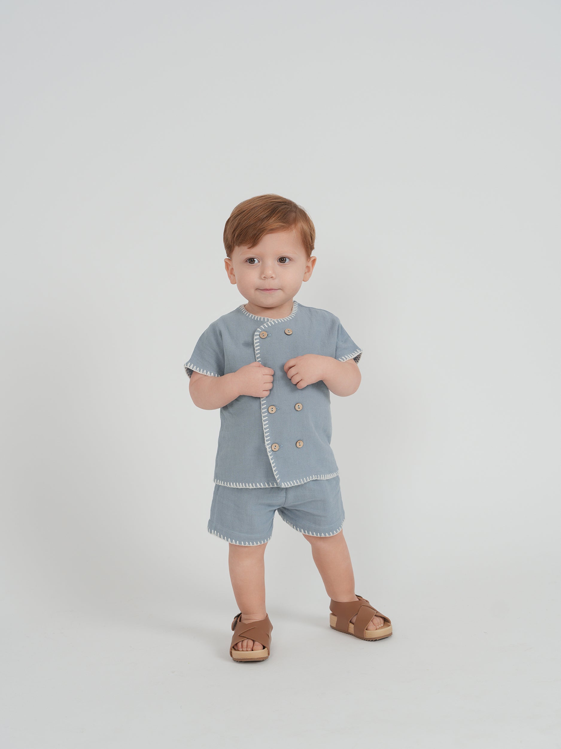 Double Breasted shirt and Shorts Set in by Mr. Mr.