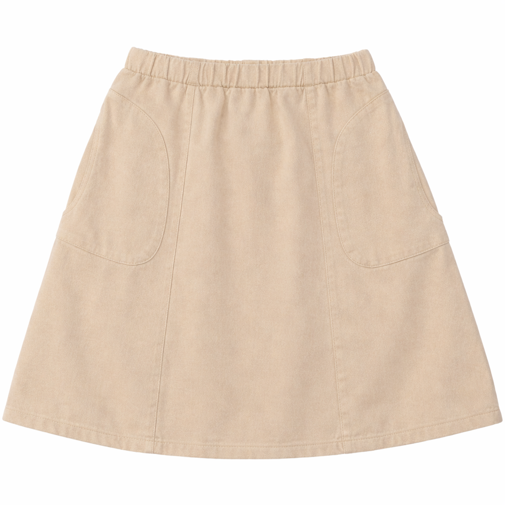 Colored Denim Skirt in Beige by So What