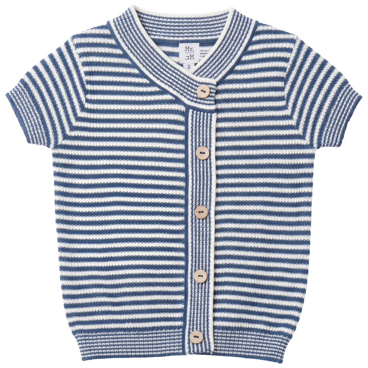 Wrapped Knit Sweater in Indigo Ivory by Mr. Mr.
